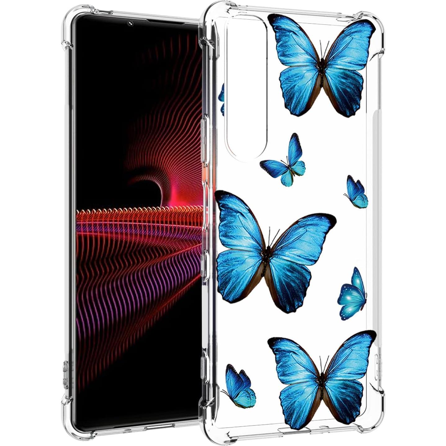 Funda Bumper Flexible TPU Sony Xperia 1 III Mariposa Azul
