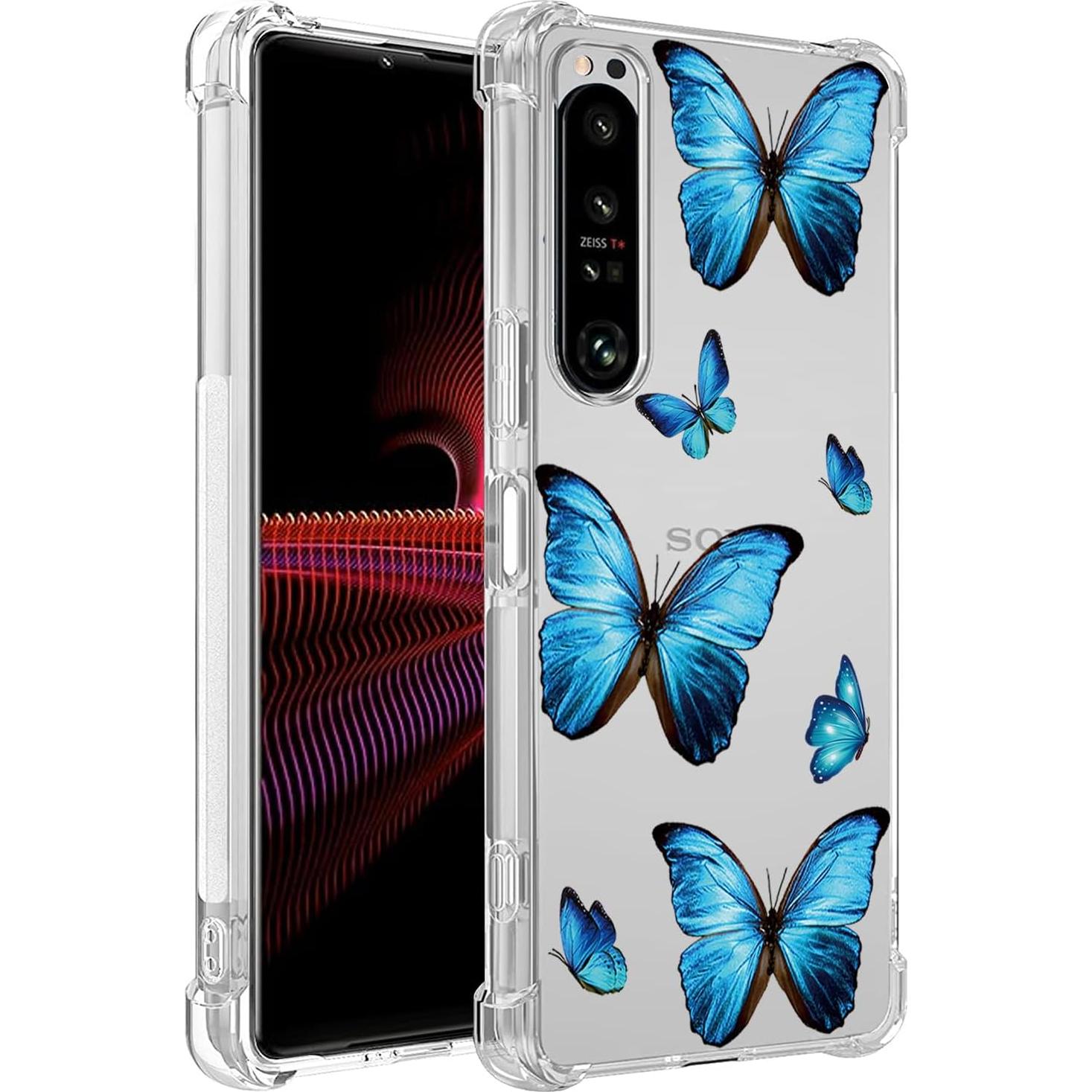 Funda Bumper Flexible TPU Sony Xperia 1 III Mariposa Azul
