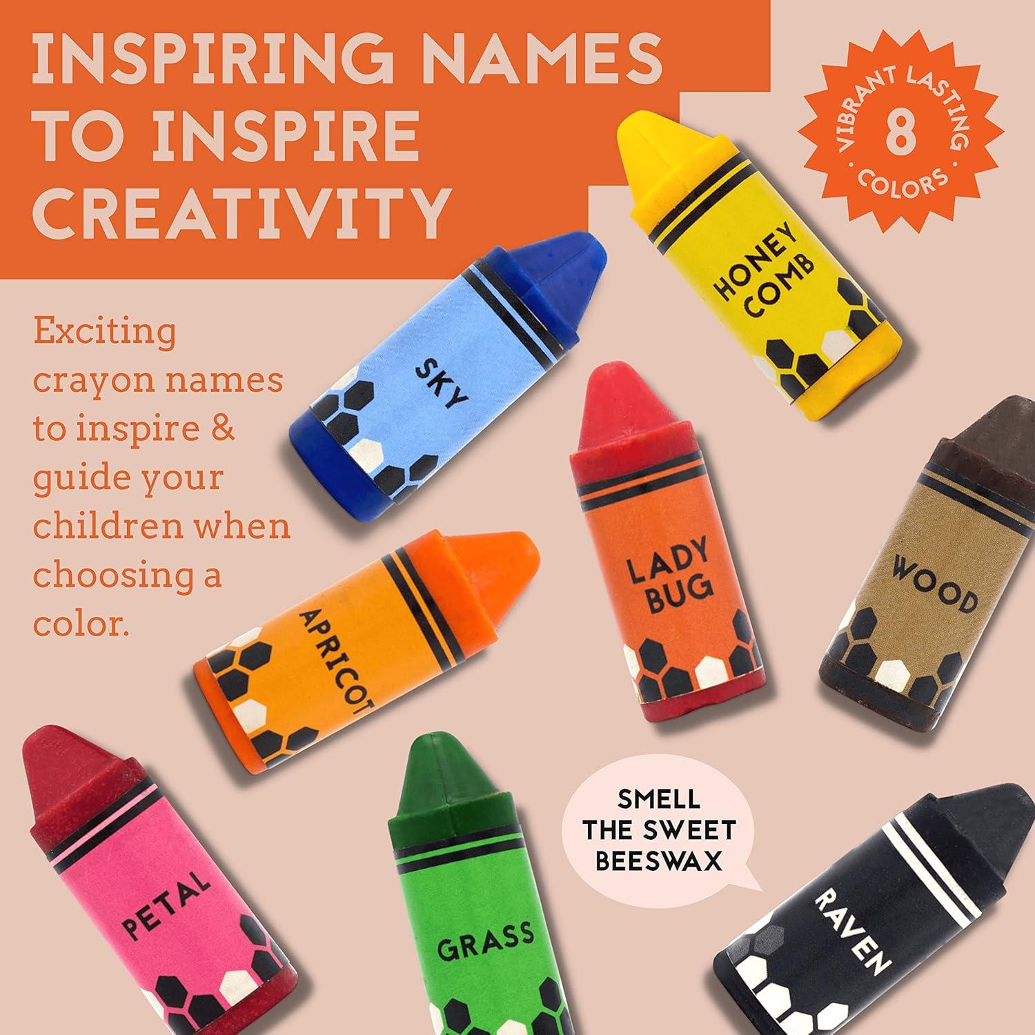 Ceras de Cera de Abeja Hieno 100% Puras Multicolor 8 Pzas