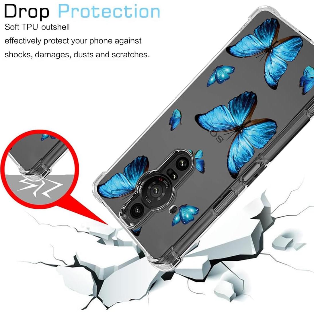 Funda Bumper TPU Sony Xperia Pro-I 5G Mariposa Azul