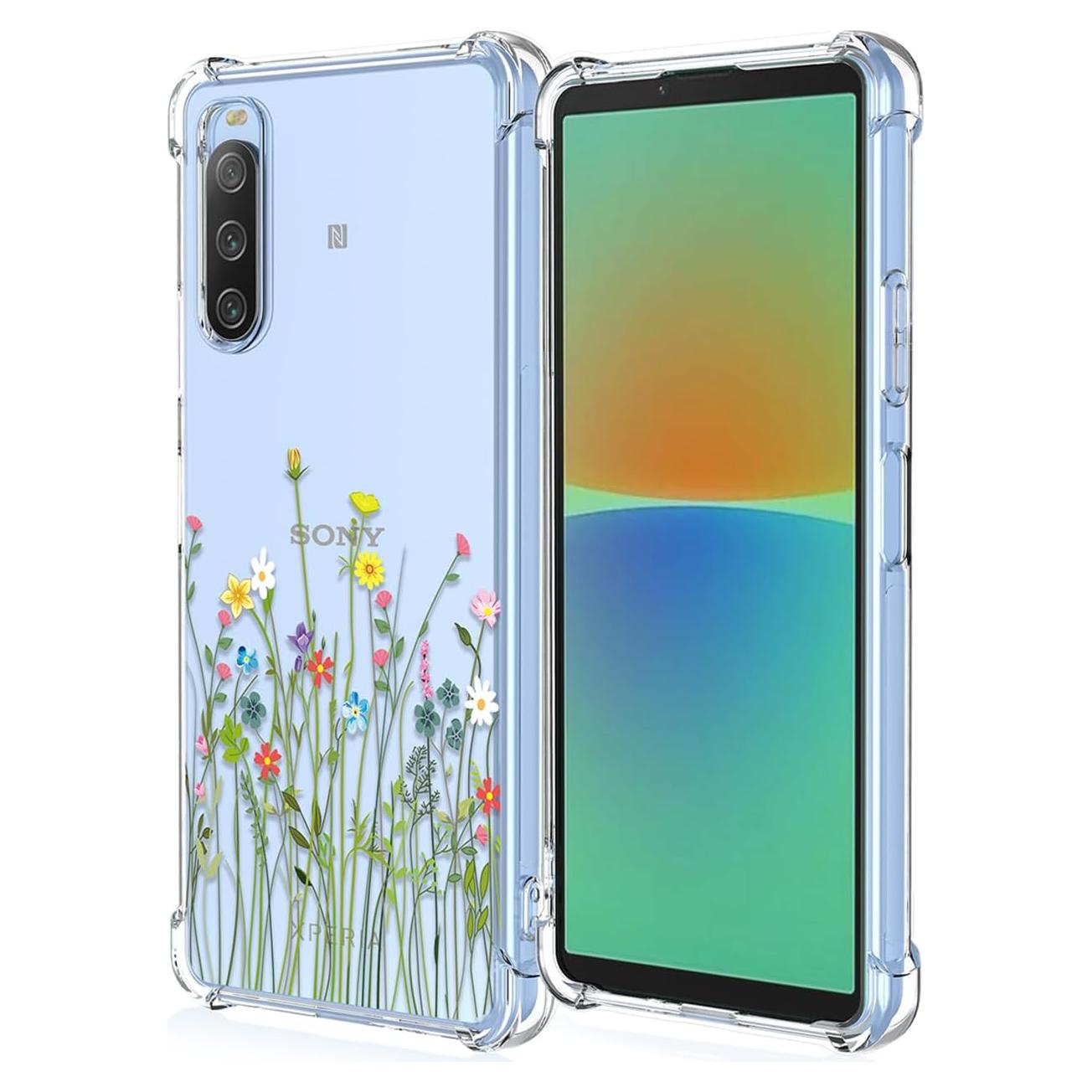 Funda transparente para Sony Xperia 10 II - Diseño de flores