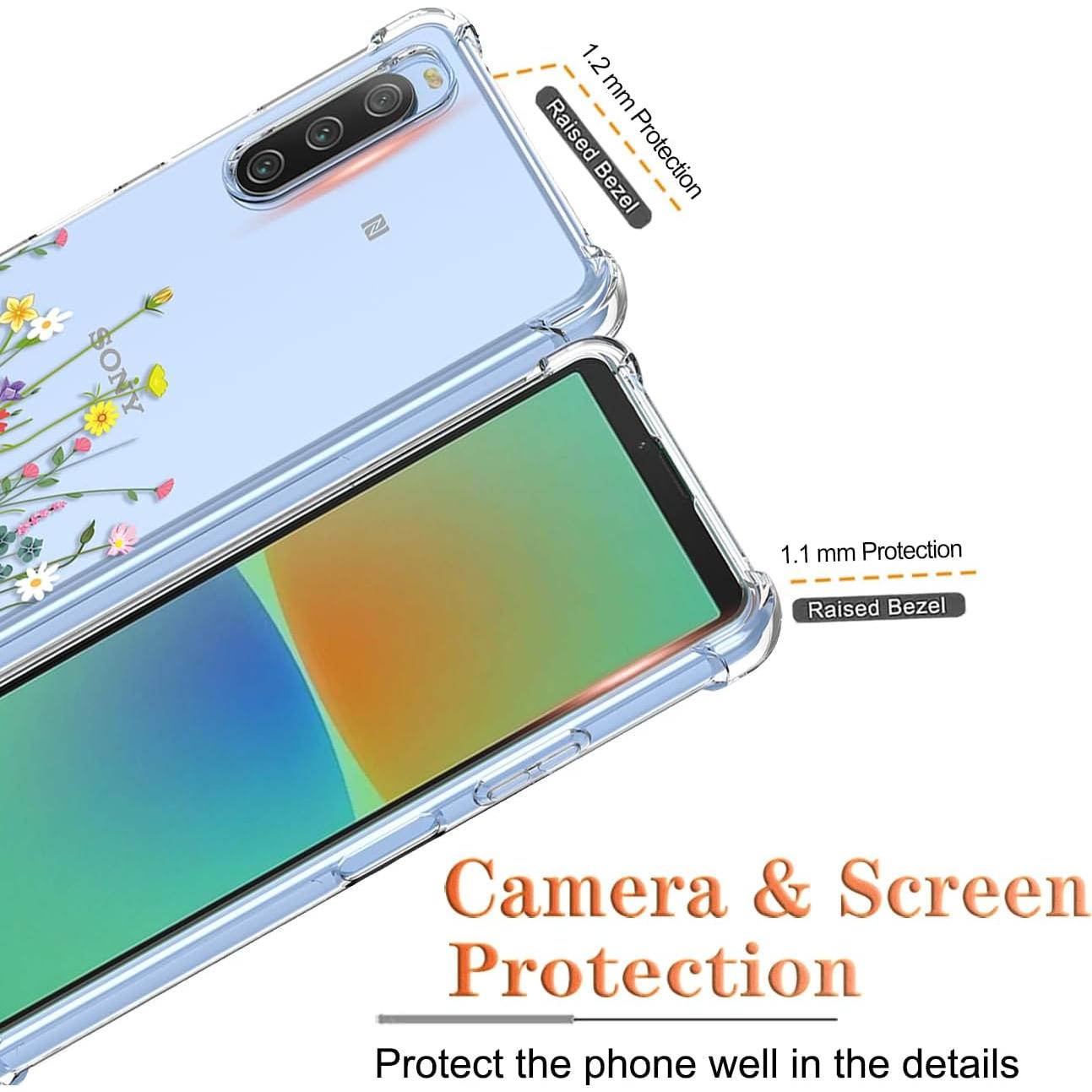 Funda transparente para Sony Xperia 10 II - Diseño de flores