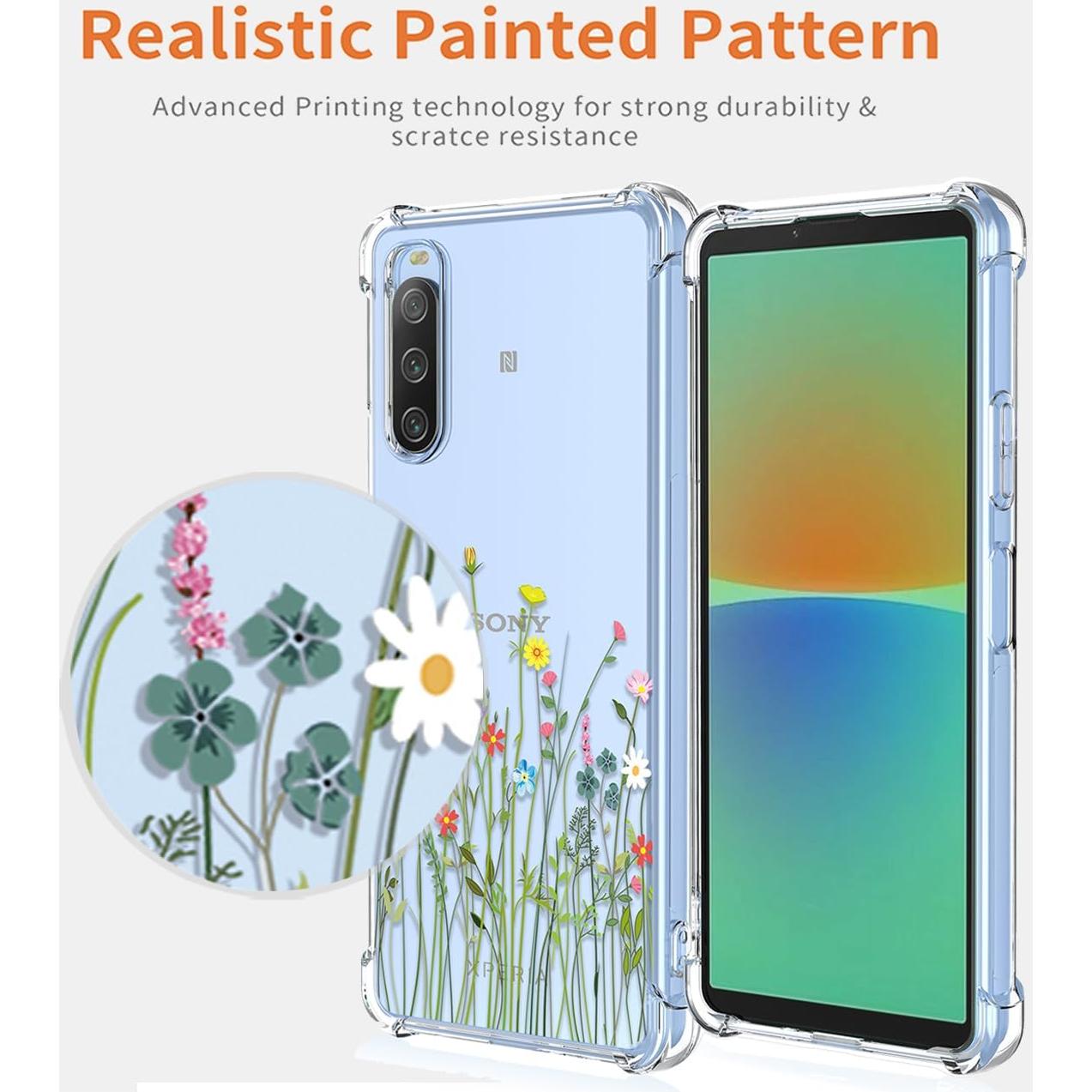 Funda transparente para Sony Xperia 10 II - Diseño de flores
