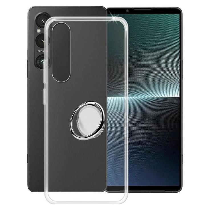 Funda Silicona Transparente Sony Xperia 1 V con Soporte 360°