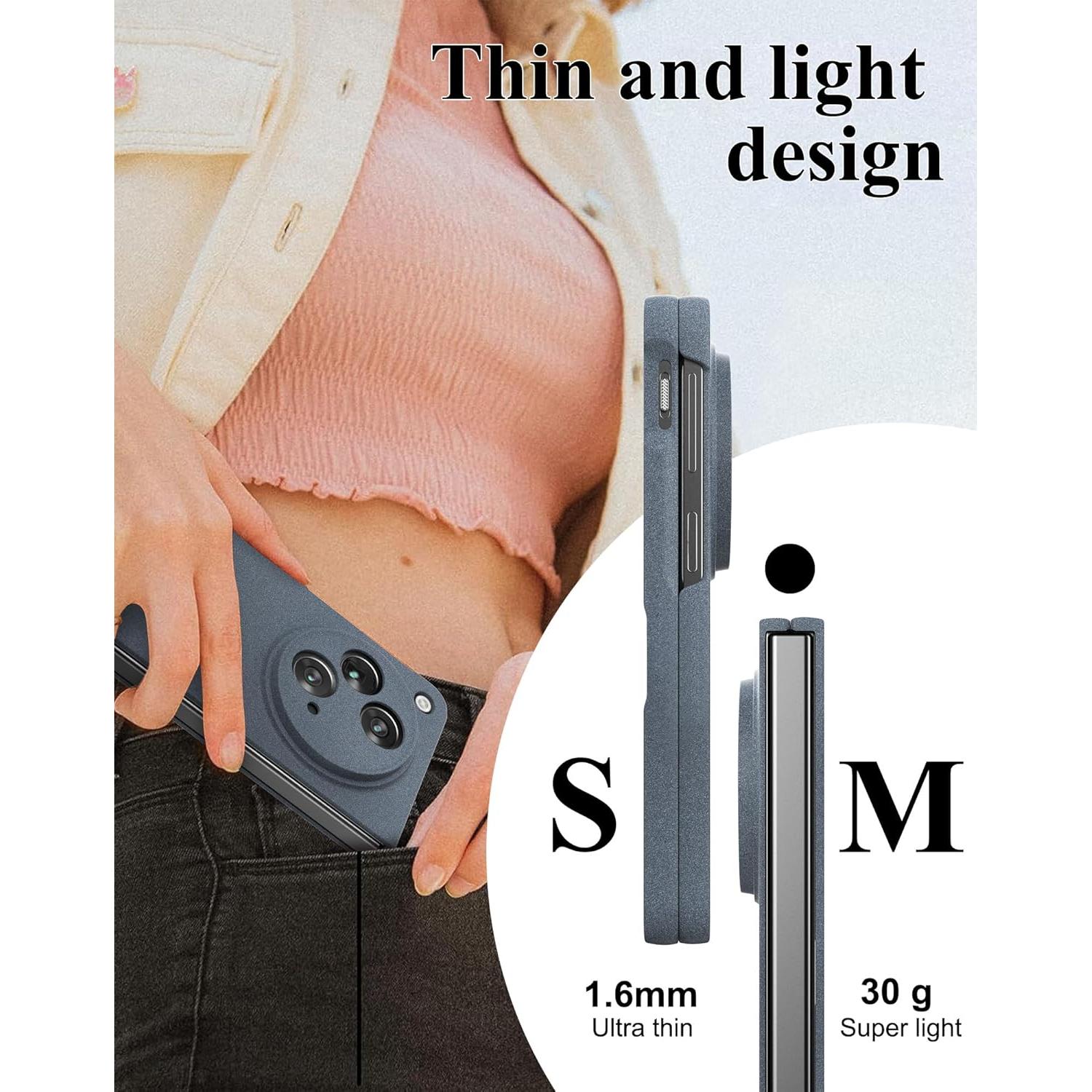 Funda Slim Fit Eastcoo para OnePlus Open 5G - Gris, Carga Inalámbrica