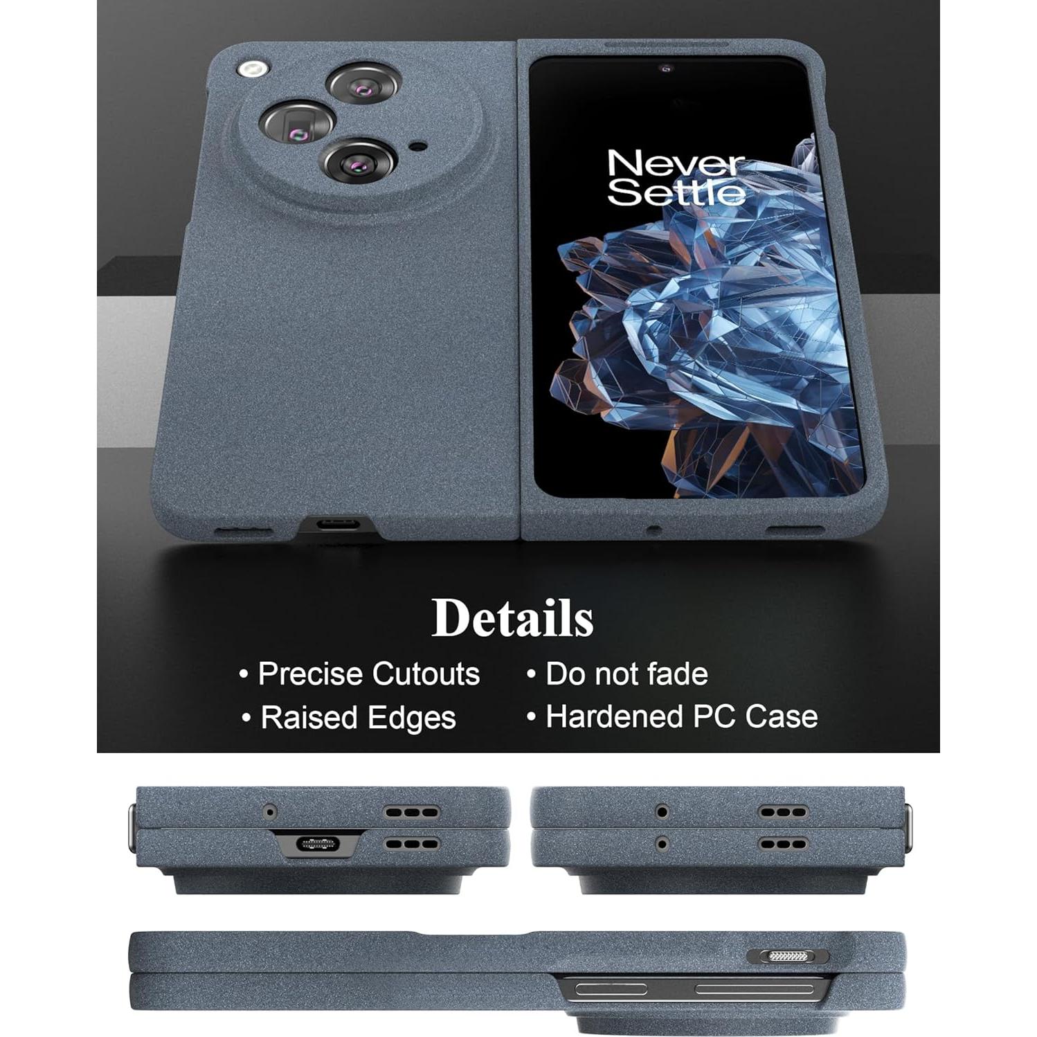 Funda Slim Fit Eastcoo para OnePlus Open 5G - Gris, Carga Inalámbrica