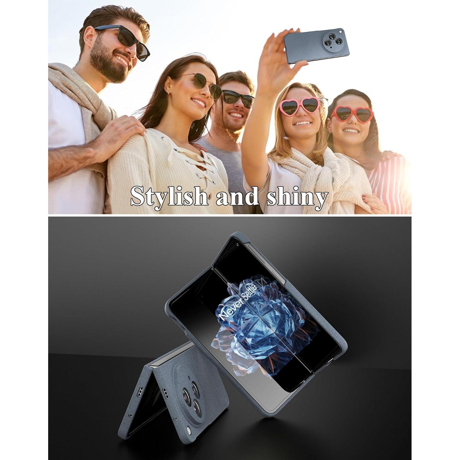 Funda Slim Fit Eastcoo para OnePlus Open 5G - Gris, Carga Inalámbrica