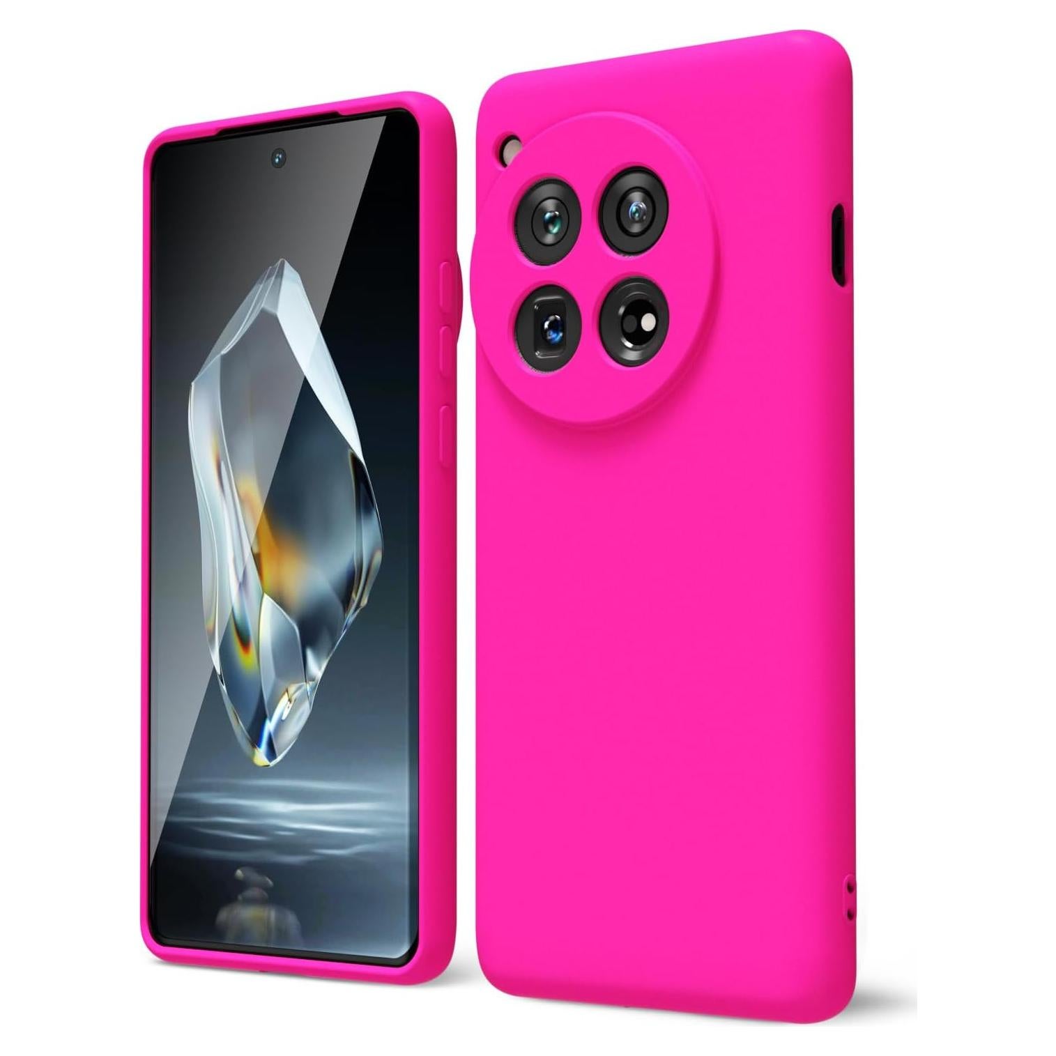 Funda de Teléfono Oakxco para Oneplus 12 Silicona Rosa Fucsia