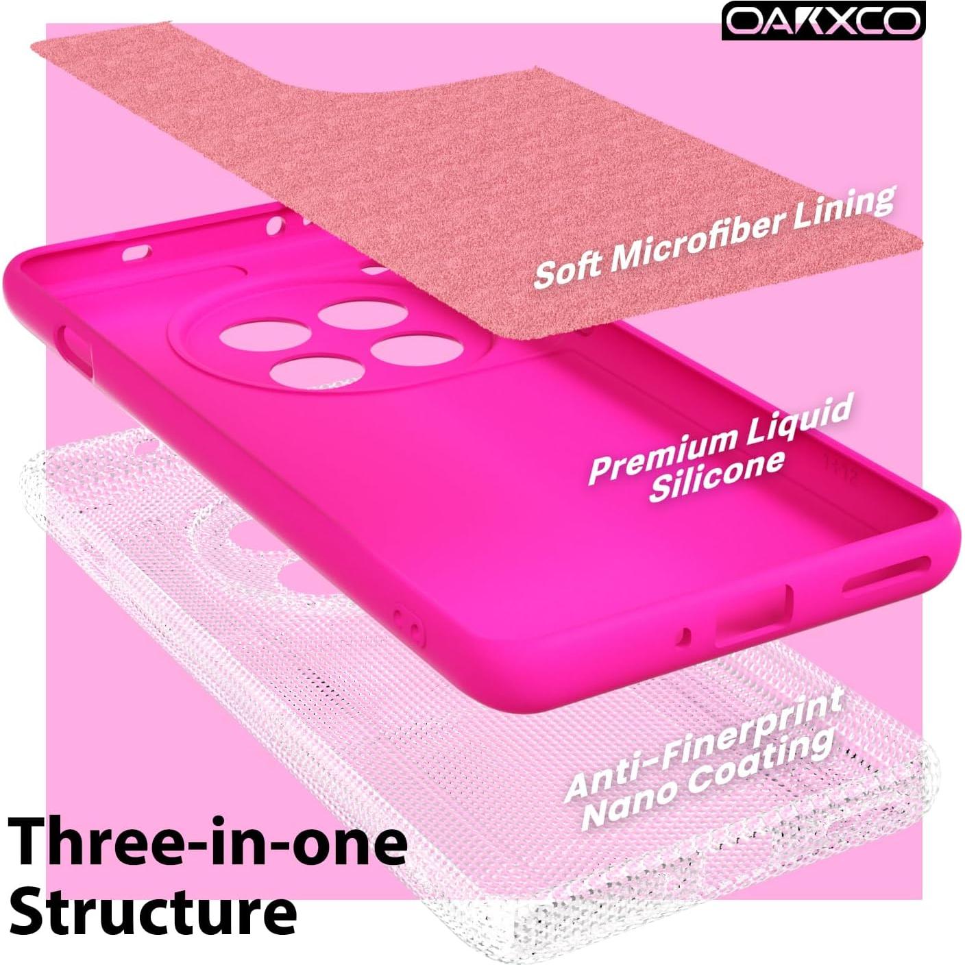 Funda de Teléfono Oakxco para Oneplus 12 Silicona Rosa Fucsia