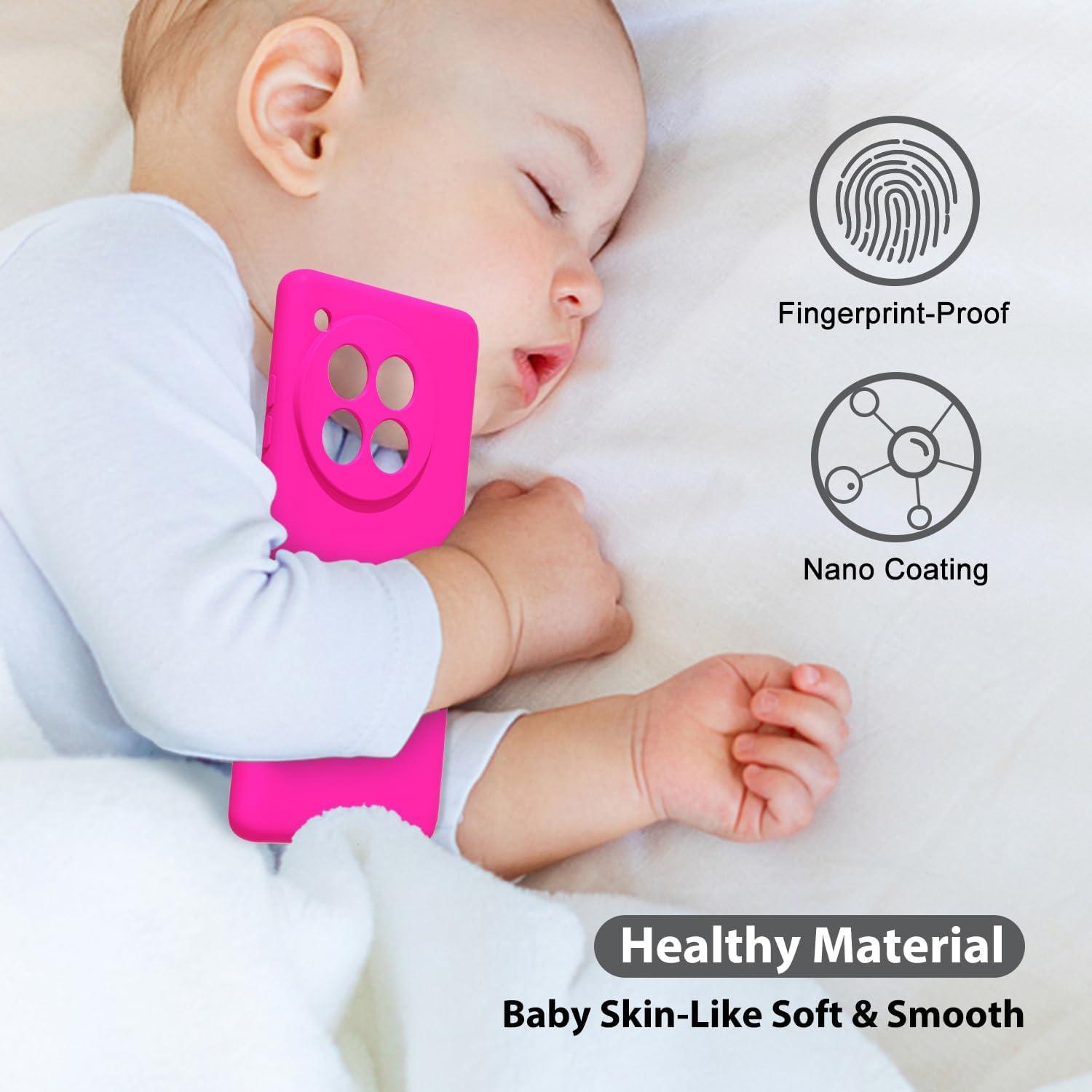 Funda de Teléfono Oakxco para Oneplus 12 Silicona Rosa Fucsia