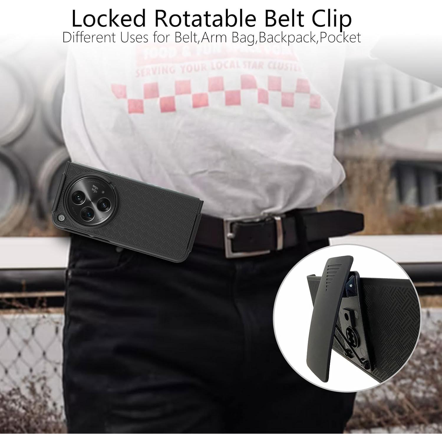 Funda Ailiber para OnePlus Open con Clip de Cintura y Protector