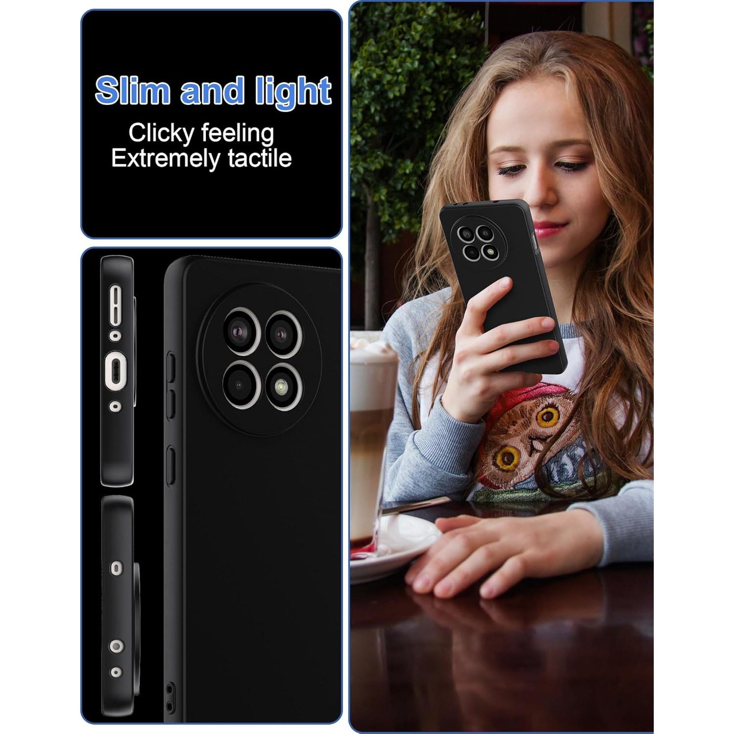 Funda de Silicona Foluu para OnePlus 13R 5G 2025 - Negra