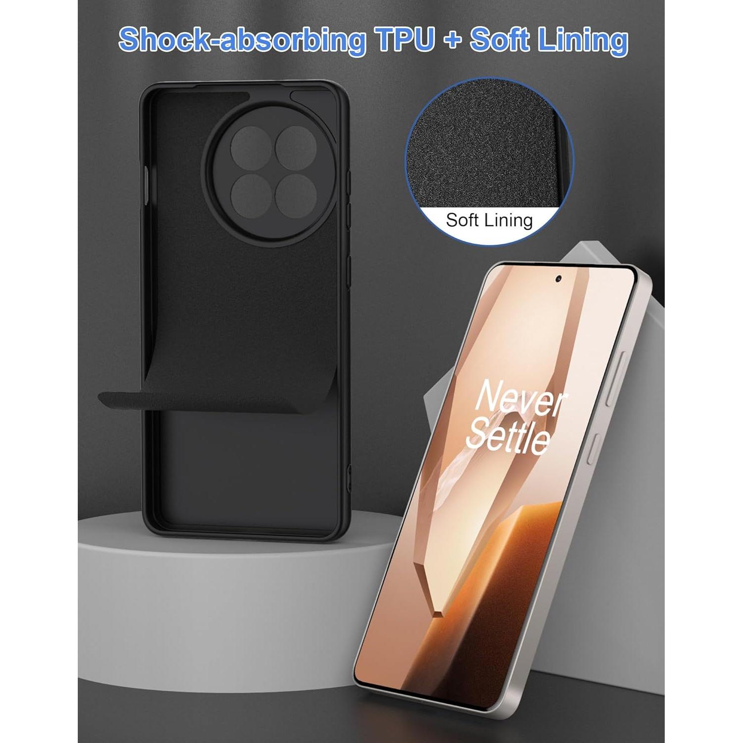 Funda de Silicona Foluu para OnePlus 13R 5G 2025 - Negra