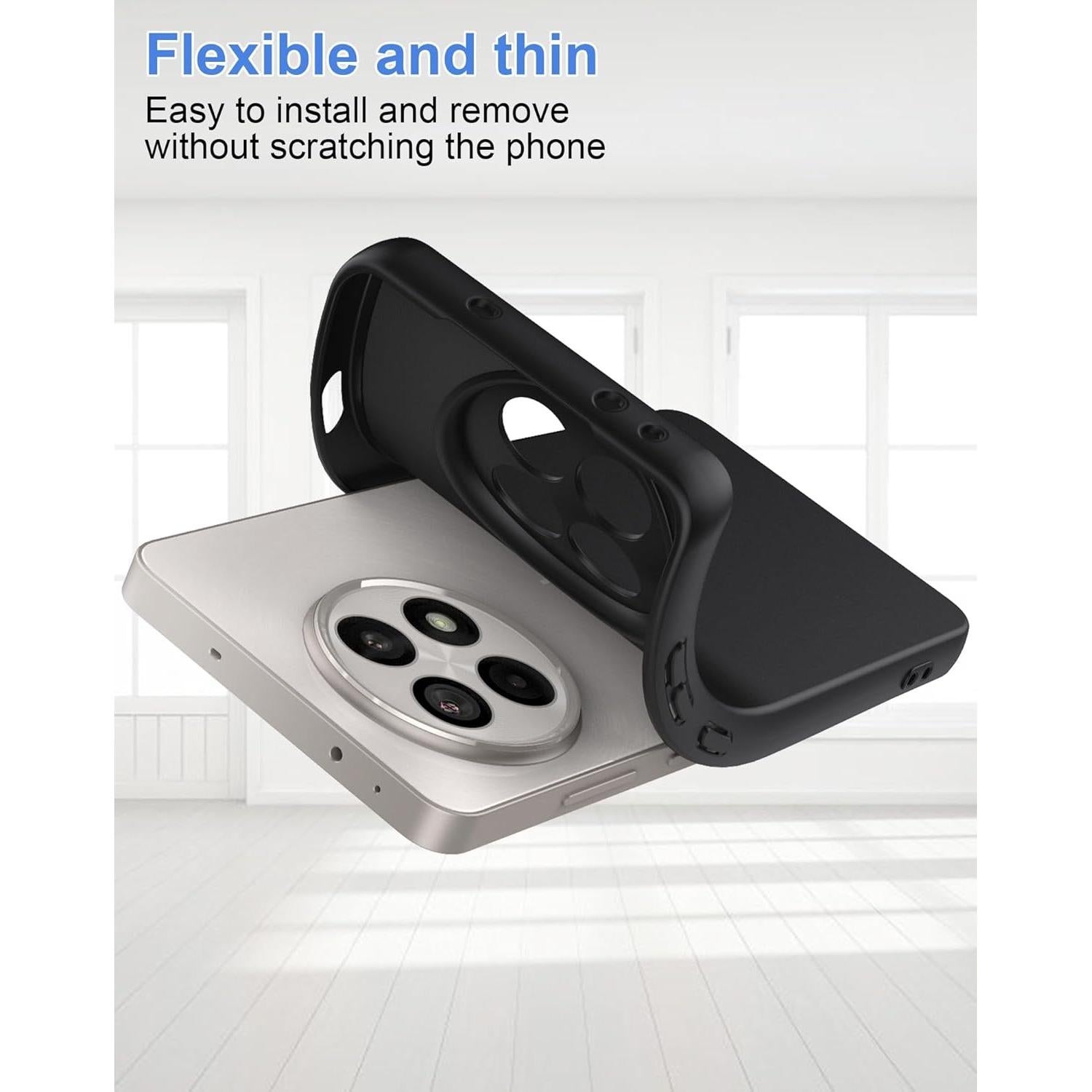 Funda de Silicona Foluu para OnePlus 13R 5G 2025 - Negra