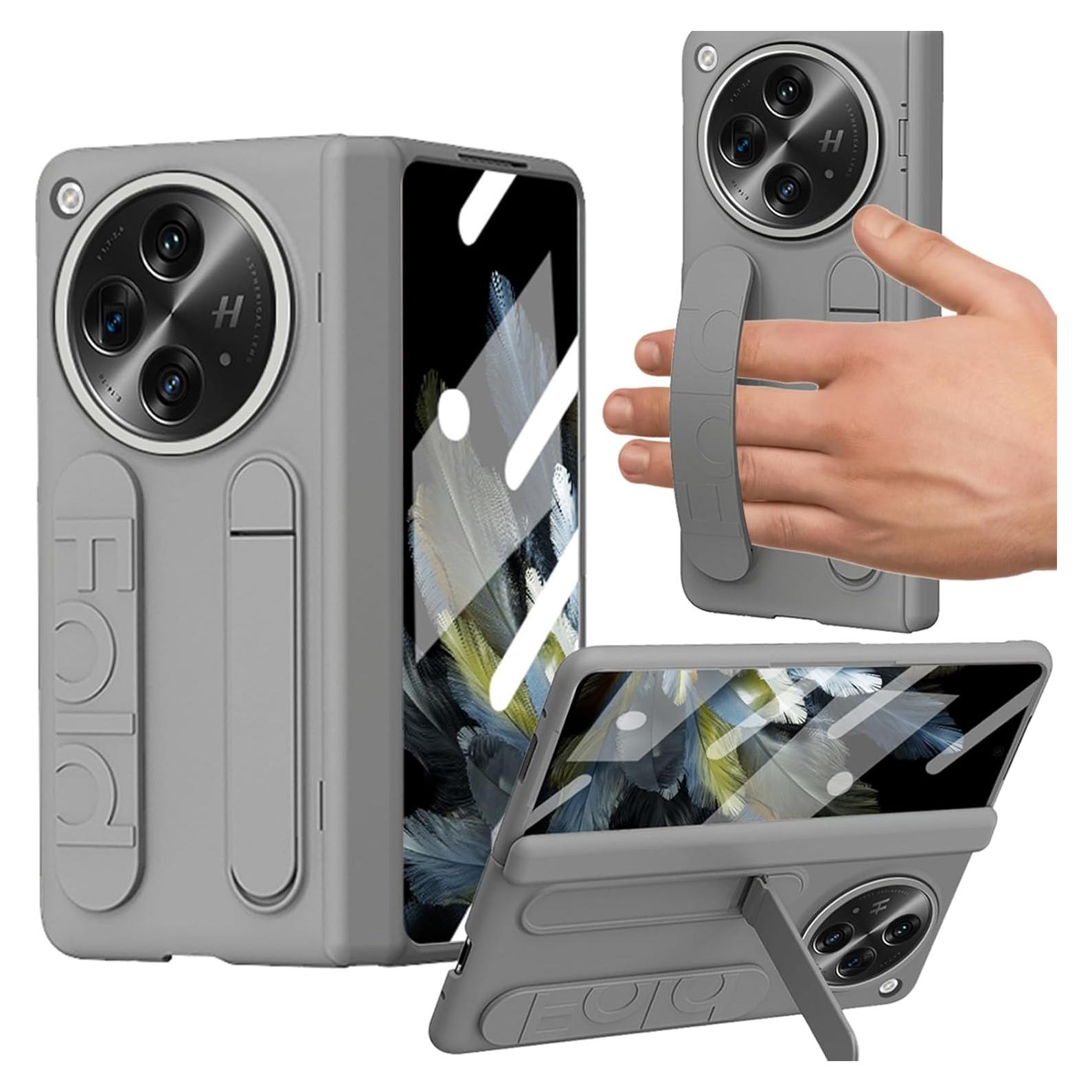 Funda OnePlus Open YQODSZ con Correa y Soporte Plegable Gris