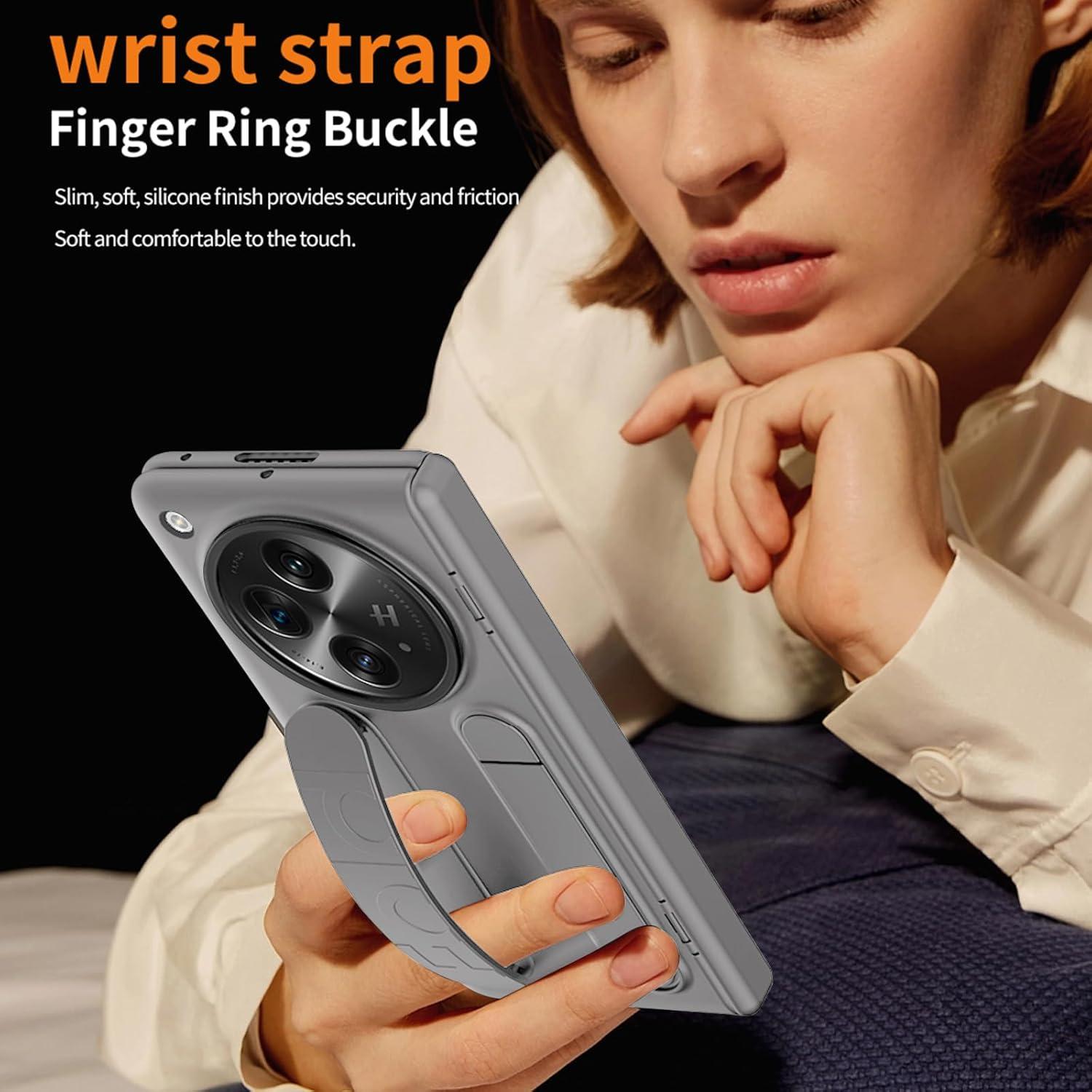 Funda OnePlus Open YQODSZ con Correa y Soporte Plegable Gris