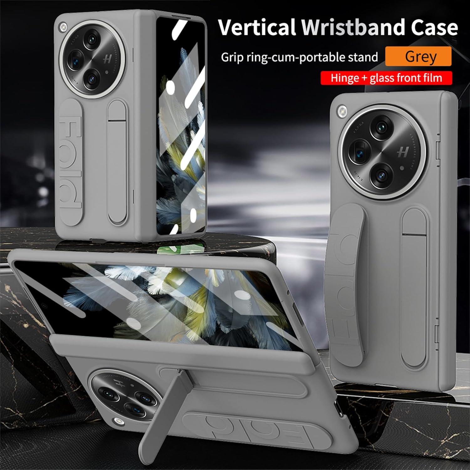 Funda OnePlus Open YQODSZ con Correa y Soporte Plegable Gris