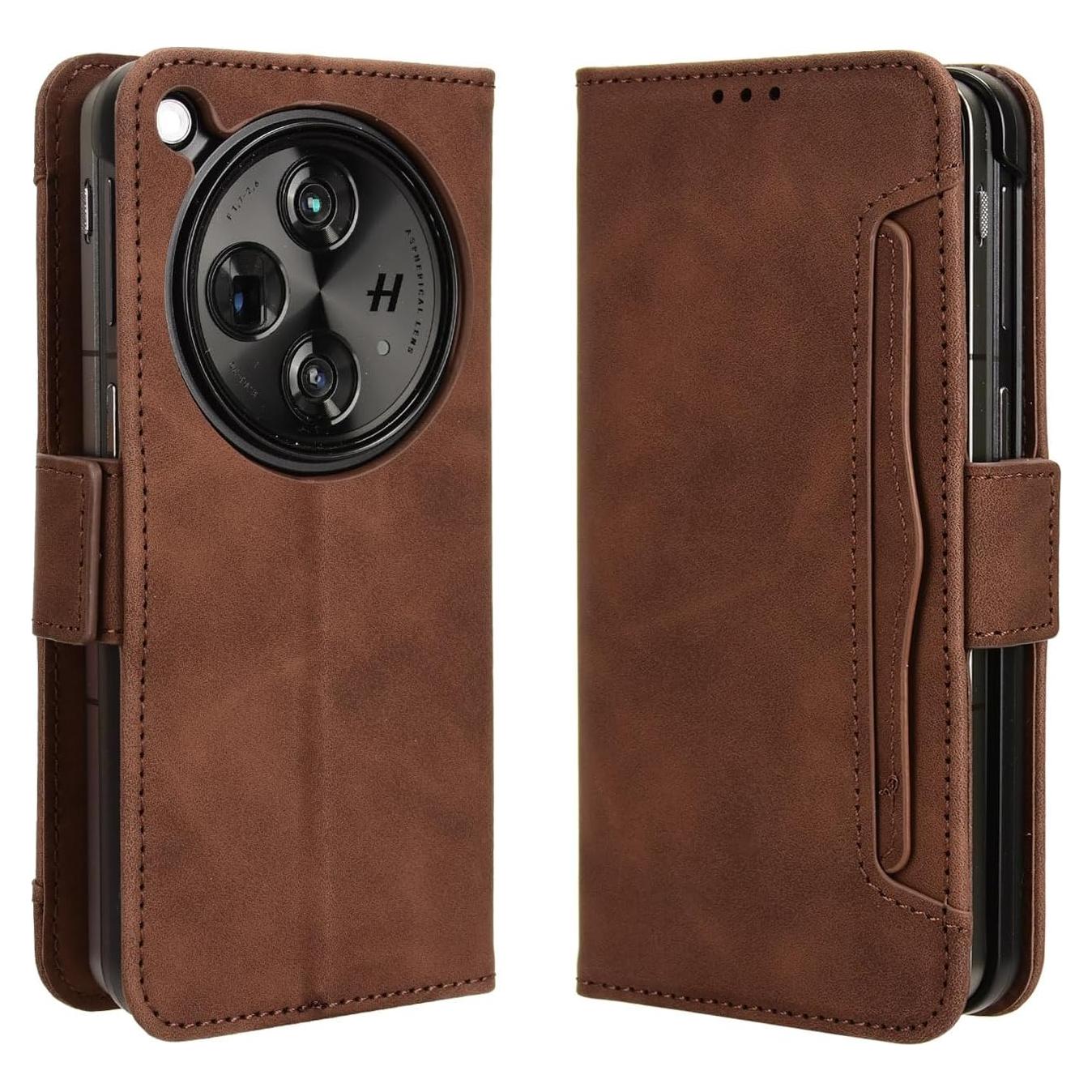 Funda de Cartera DAMONDY para OnePlus Open - Cuero PU Marrón