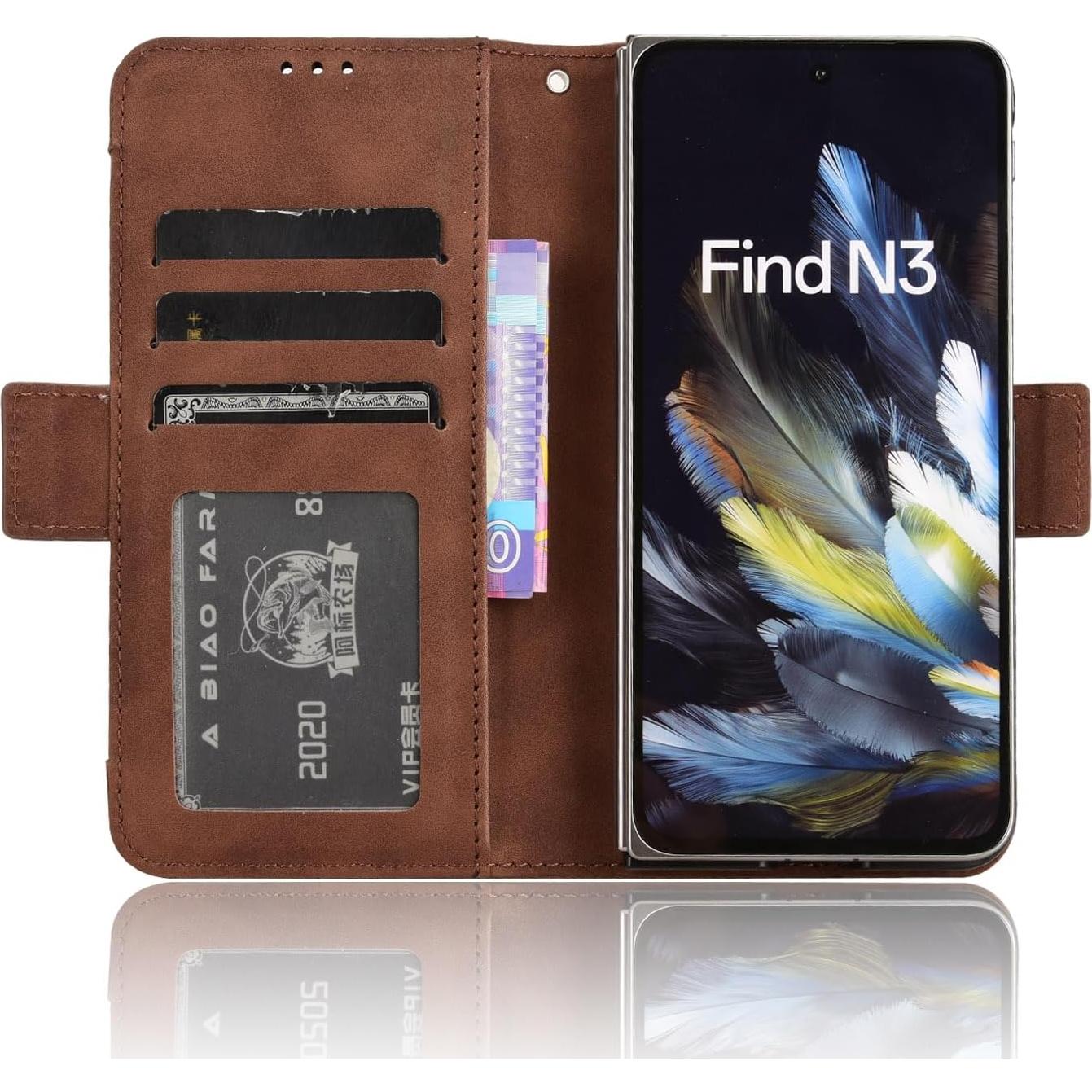 Funda de Cartera DAMONDY para OnePlus Open - Cuero PU Marrón