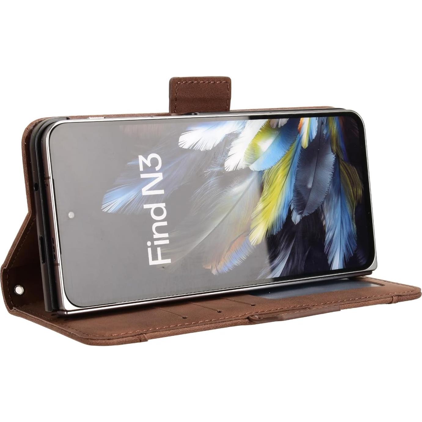 Funda de Cartera DAMONDY para OnePlus Open - Cuero PU Marrón