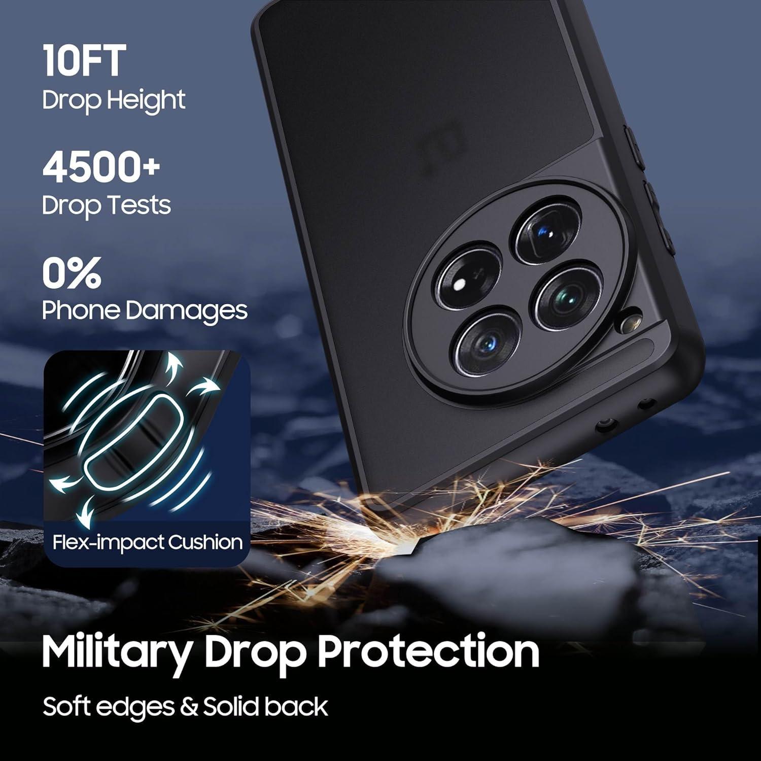 Funda para OnePlus 12R MAKAVO Antigolpes Translúcida