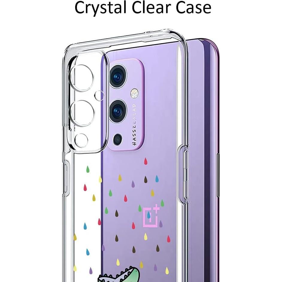 Funda Unov TPU Transparente para OnePlus 9 5G 6.5" Dinosaurio Arcoíris