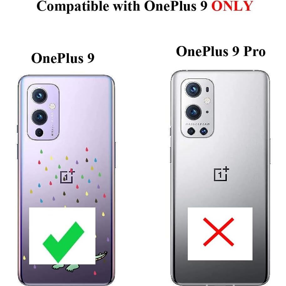 Funda Unov TPU Transparente para OnePlus 9 5G 6.5" Dinosaurio Arcoíris