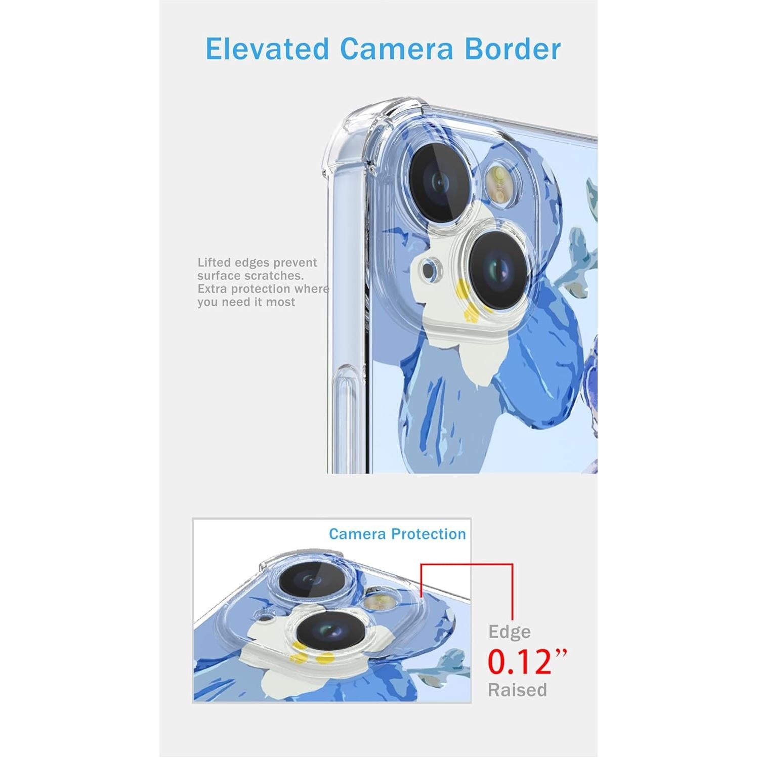 Funda Protectora Floral Azul para LG K22 y K22 Plus