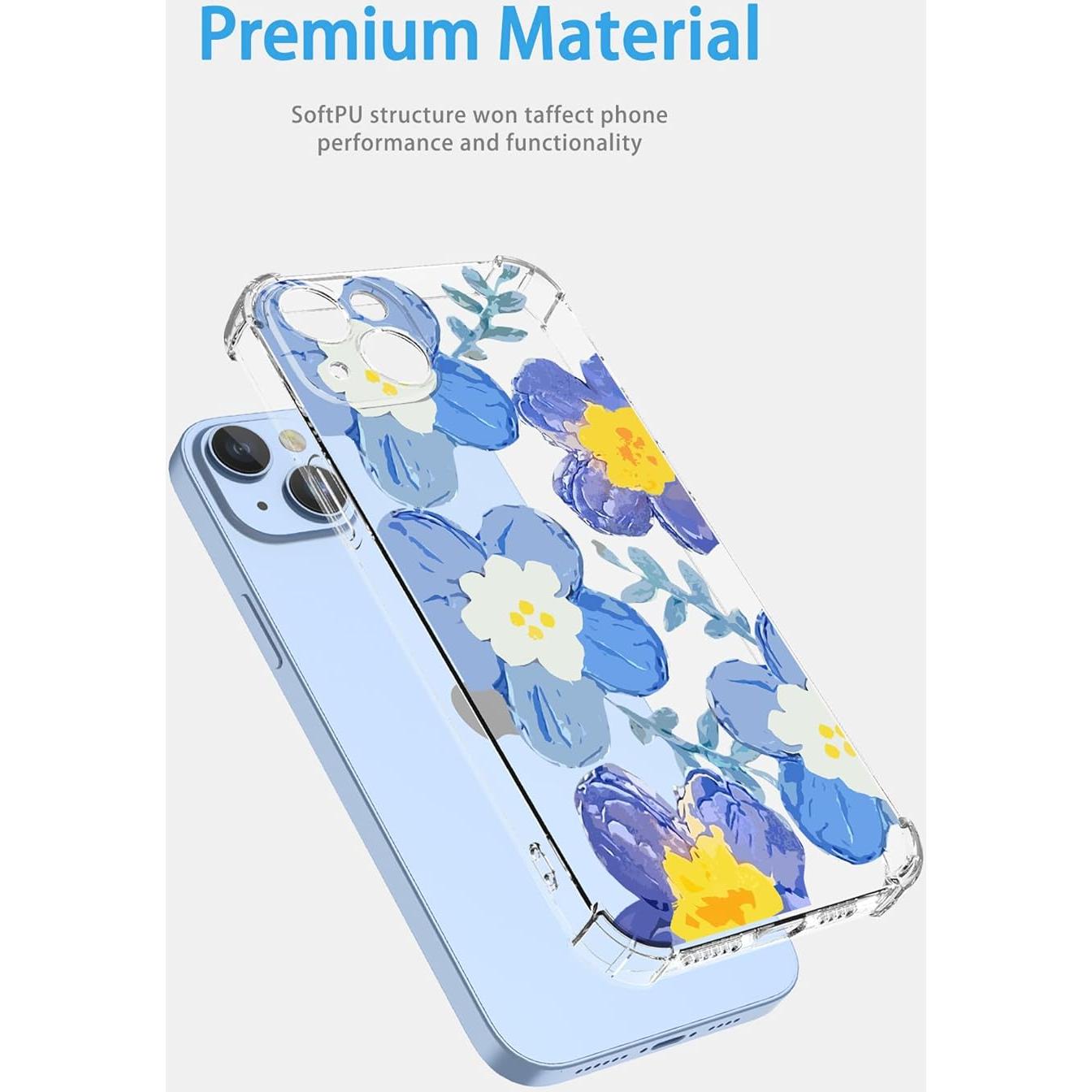 Funda Protectora Floral Azul para LG K22 y K22 Plus