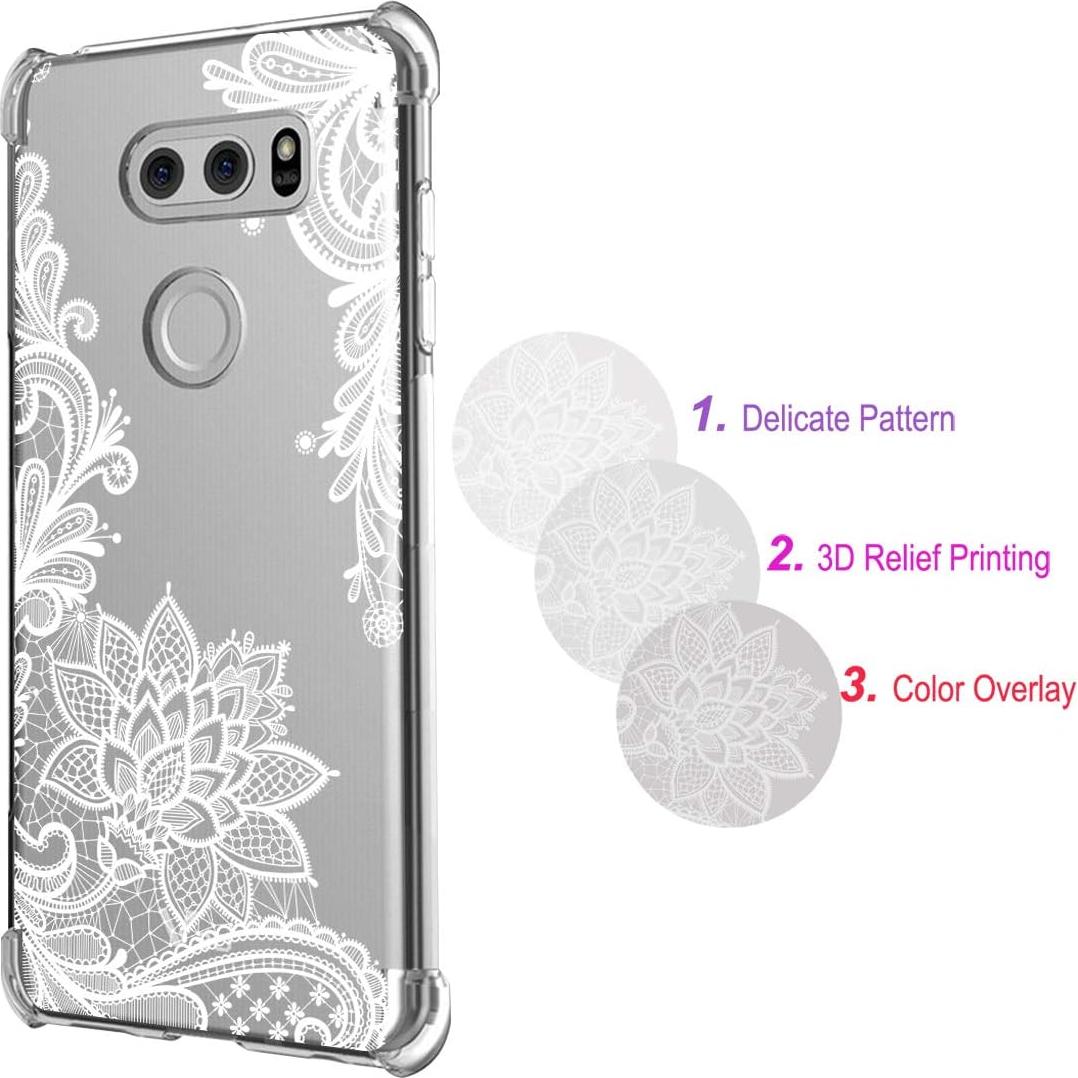 Funda TPU Transparente Floral para LG V30/V30s/V30 Plus/V35