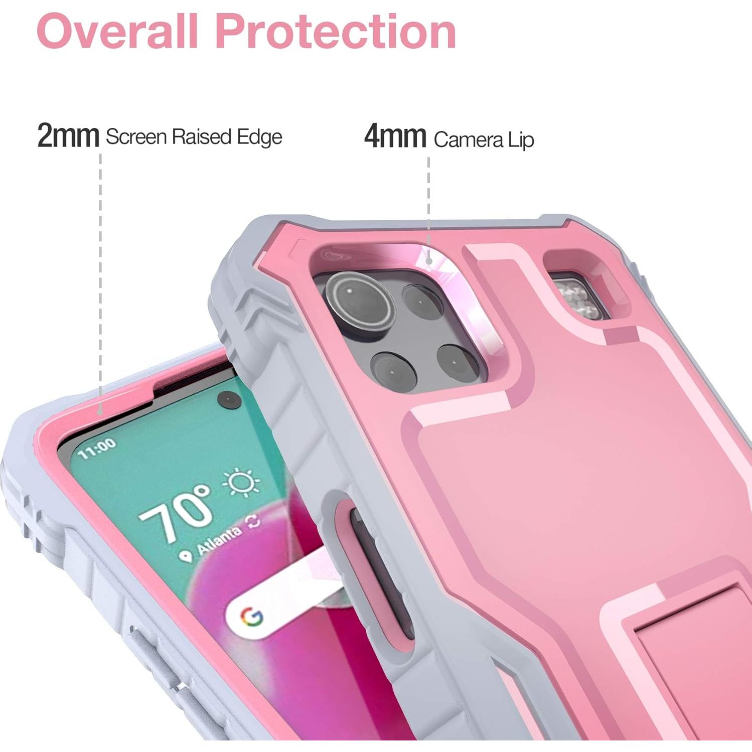 Funda Doble Capa FITO Rosa para LG K92 5G con Protector