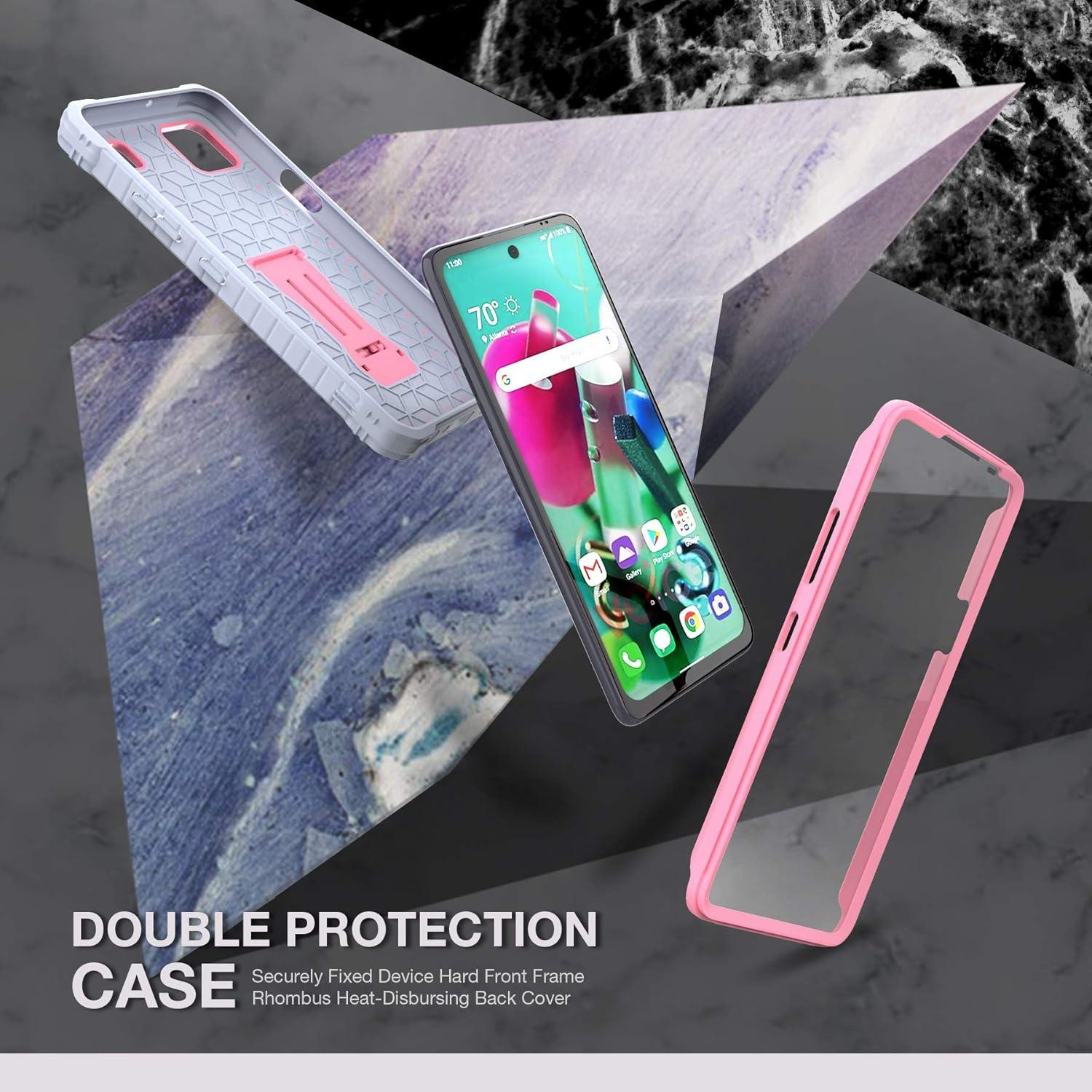 Funda Doble Capa FITO Rosa para LG K92 5G con Protector