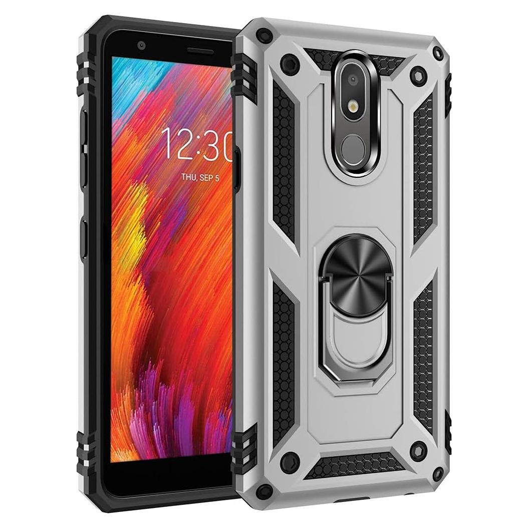 Funda de Grado Militar para LG Aristo 4 Plus - Plata, Soporte Magnético