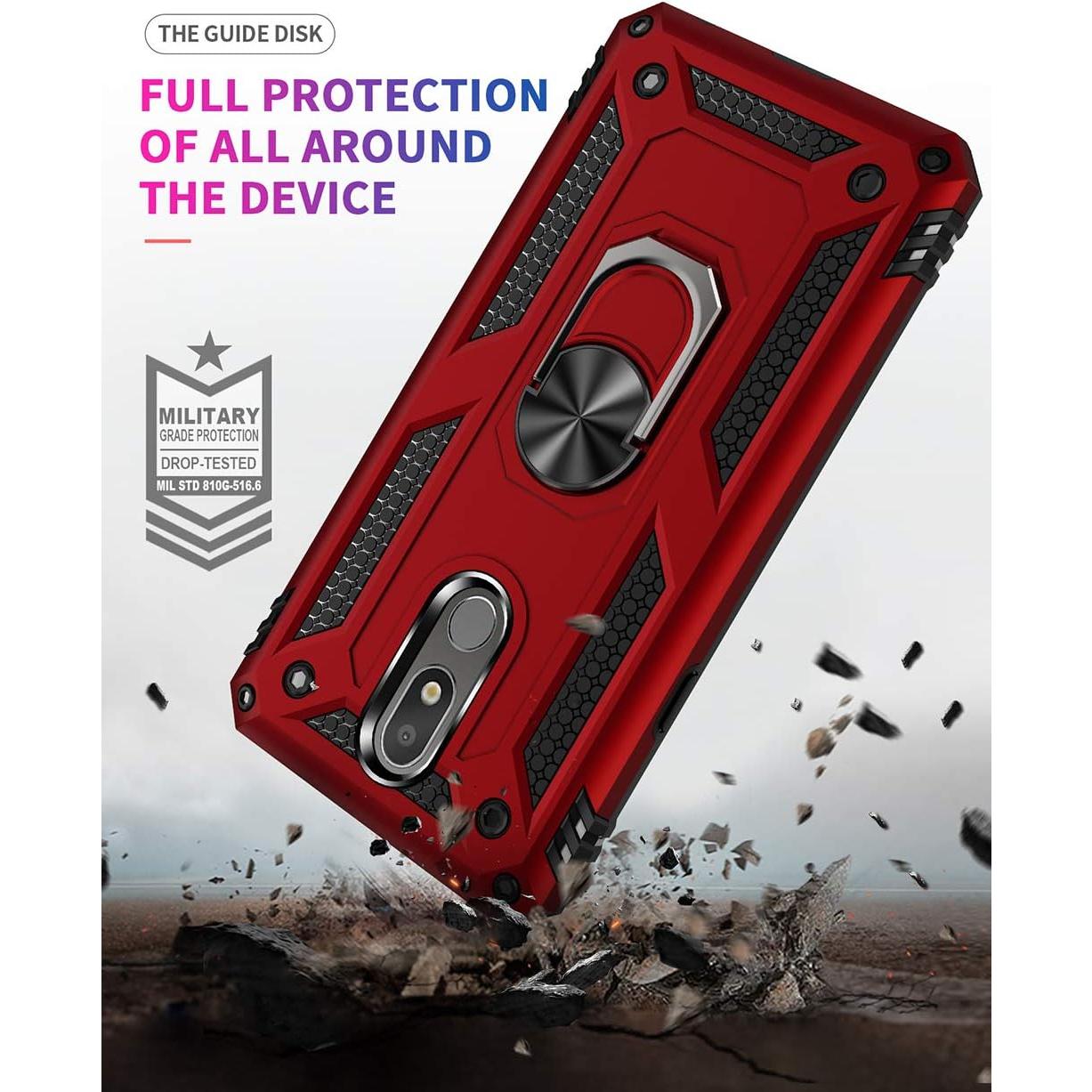 Funda de Grado Militar para LG Aristo 4 Plus - Plata, Soporte Magnético