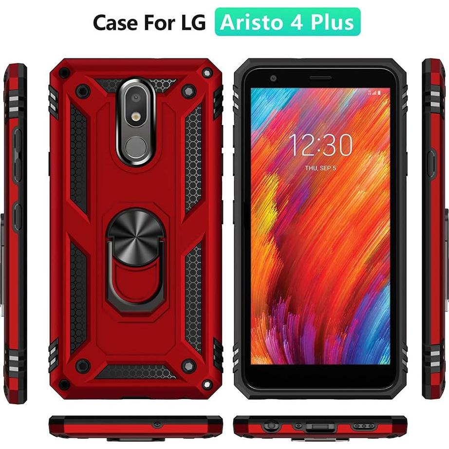 Funda de Grado Militar para LG Aristo 4 Plus - Plata, Soporte Magnético