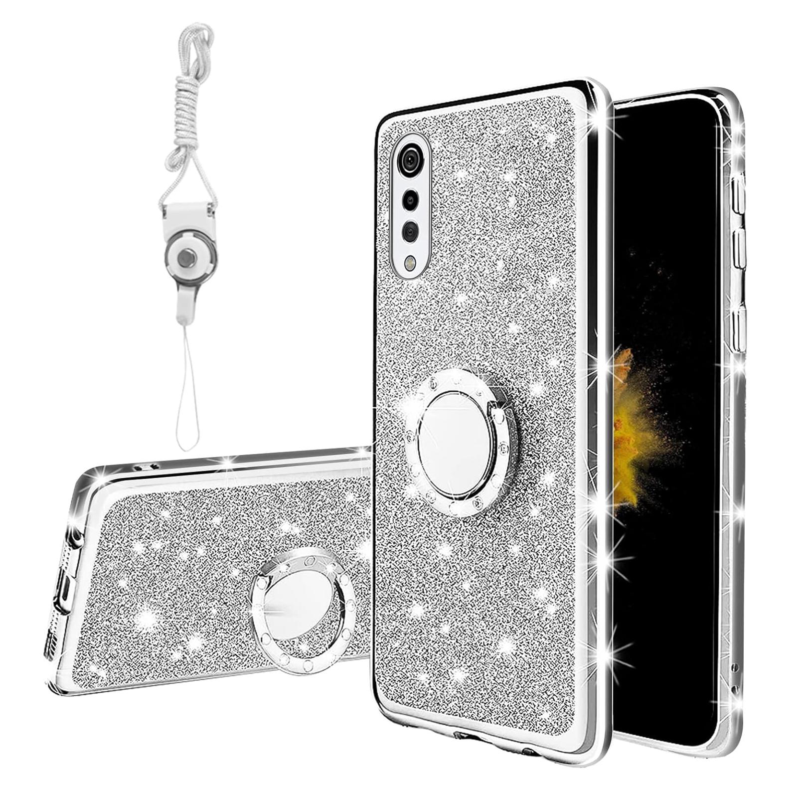 Funda Brillante para LG Velvet 5G - TPU con Soporte Anillo