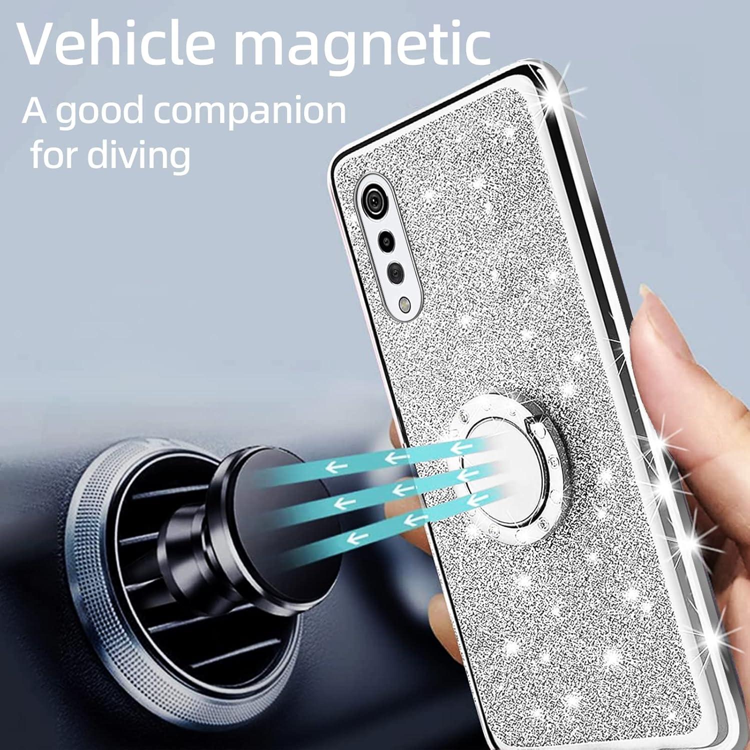 Funda Brillante para LG Velvet 5G - TPU con Soporte Anillo