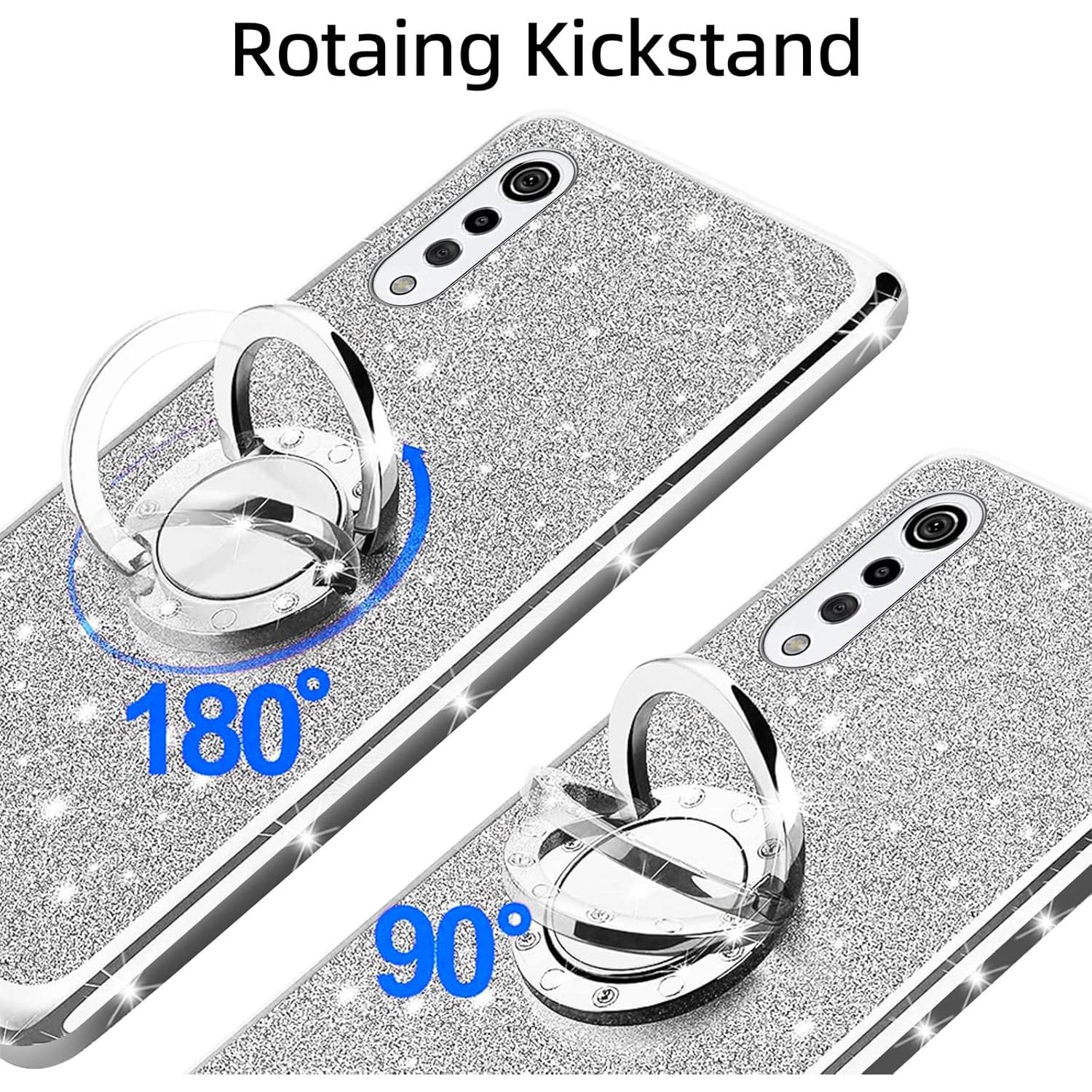 Funda Brillante para LG Velvet 5G - TPU con Soporte Anillo