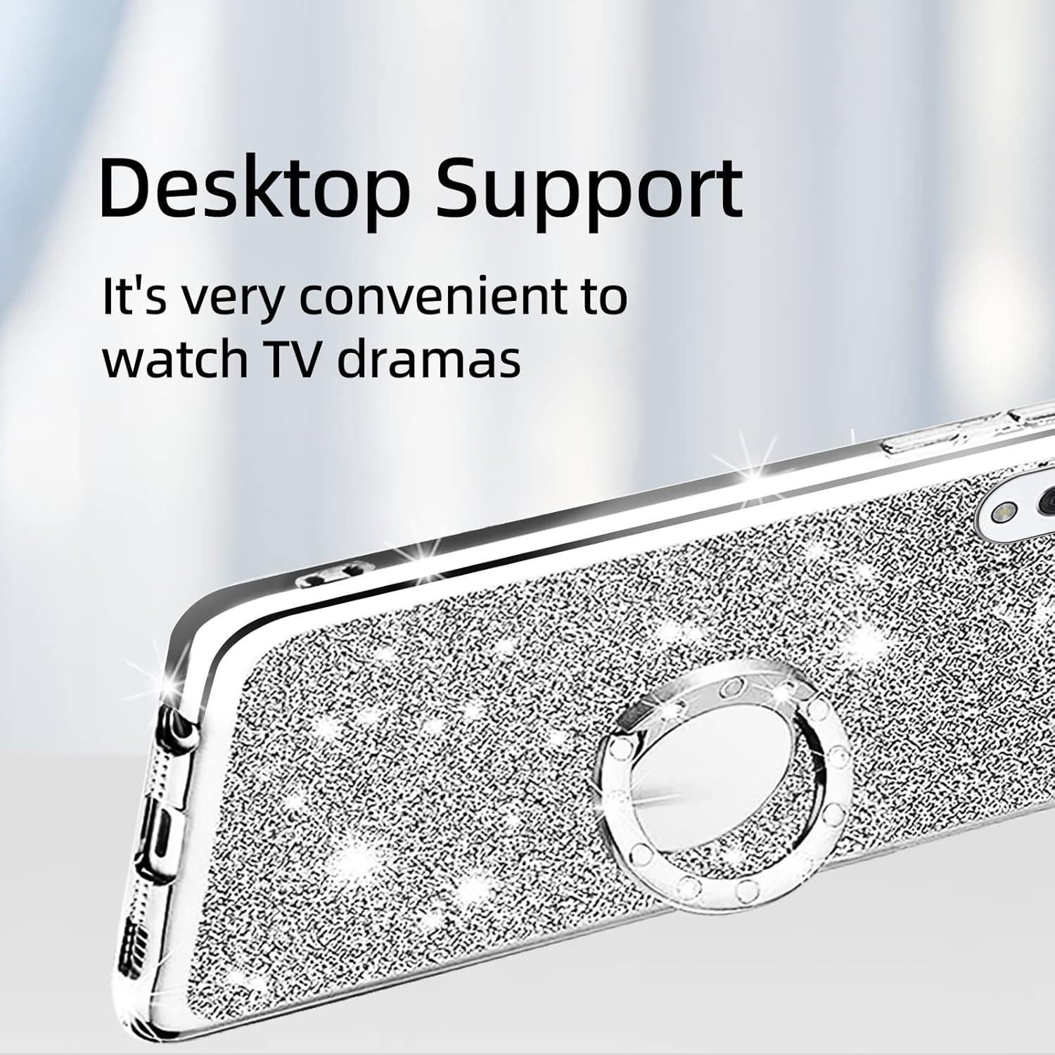 Funda Brillante para LG Velvet 5G - TPU con Soporte Anillo