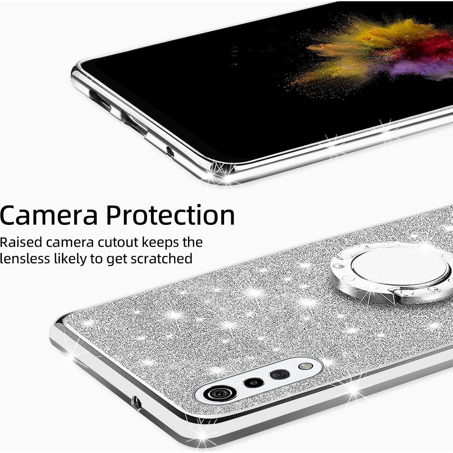 Funda Brillante para LG Velvet 5G - TPU con Soporte Anillo