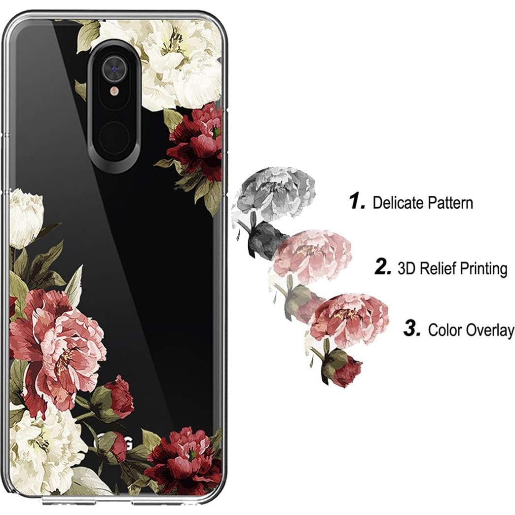 Funda TPU Transparente Floral para LG Stylo 5/5X/5V/5 Plus