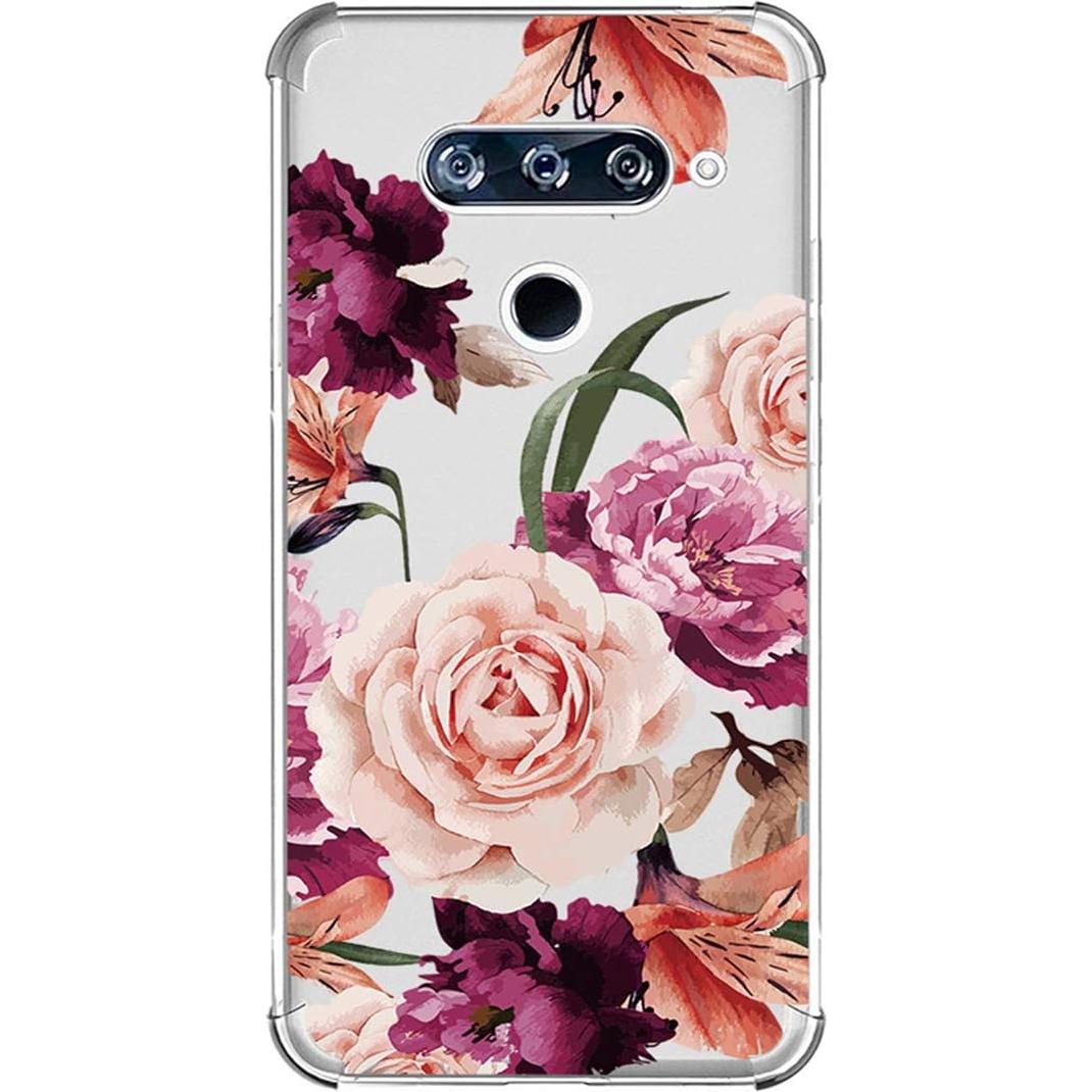 Funda Protectora TPU para LG V40 ThinQ Floral Morada