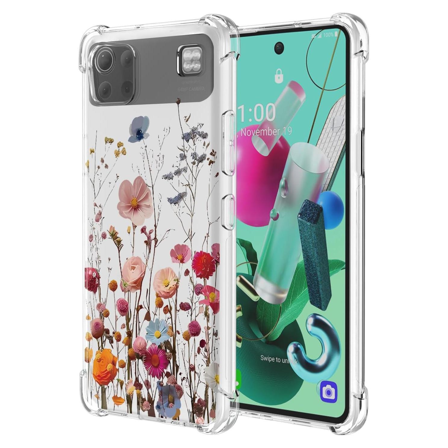 Funda Floral LG K92 5G TPU Transparente Antigolpes