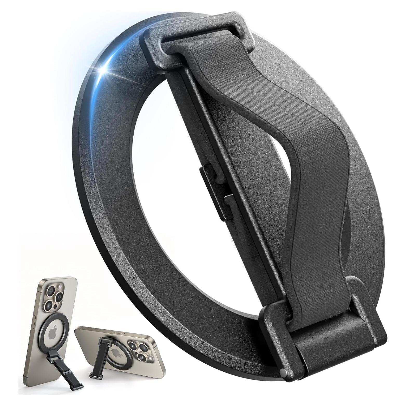 Soporte MagSafe SUPERONE con Correa para Dedo Negro