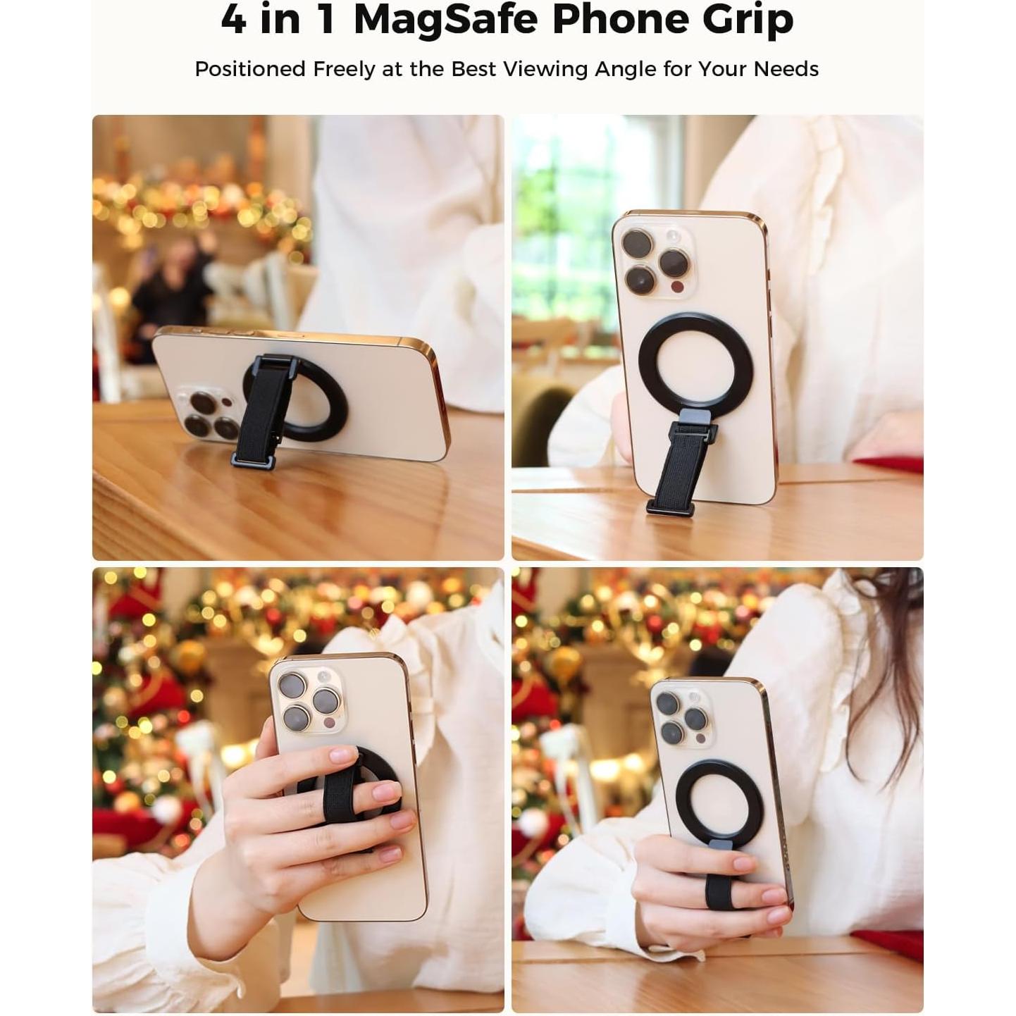 Soporte MagSafe SUPERONE con Correa para Dedo Negro