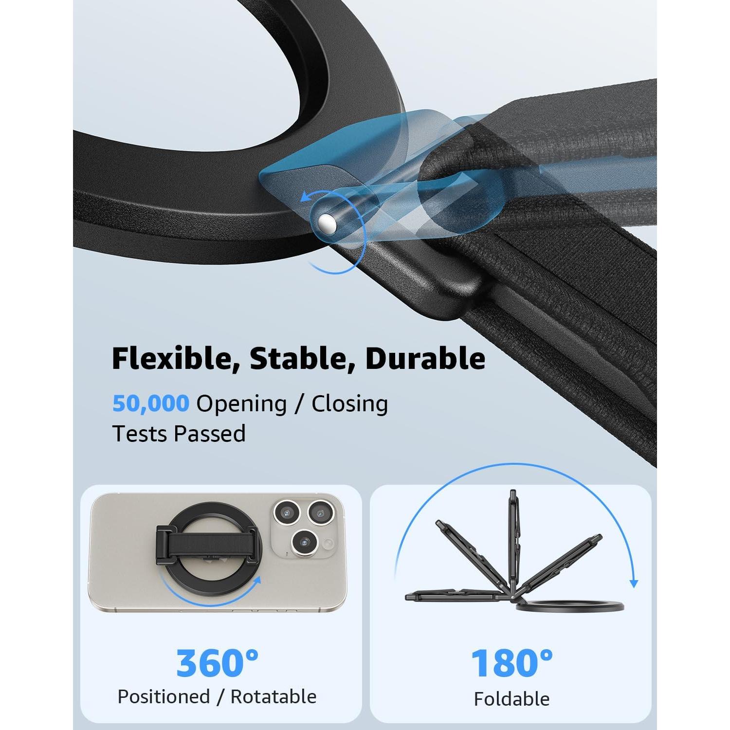 Soporte MagSafe SUPERONE con Correa para Dedo Negro