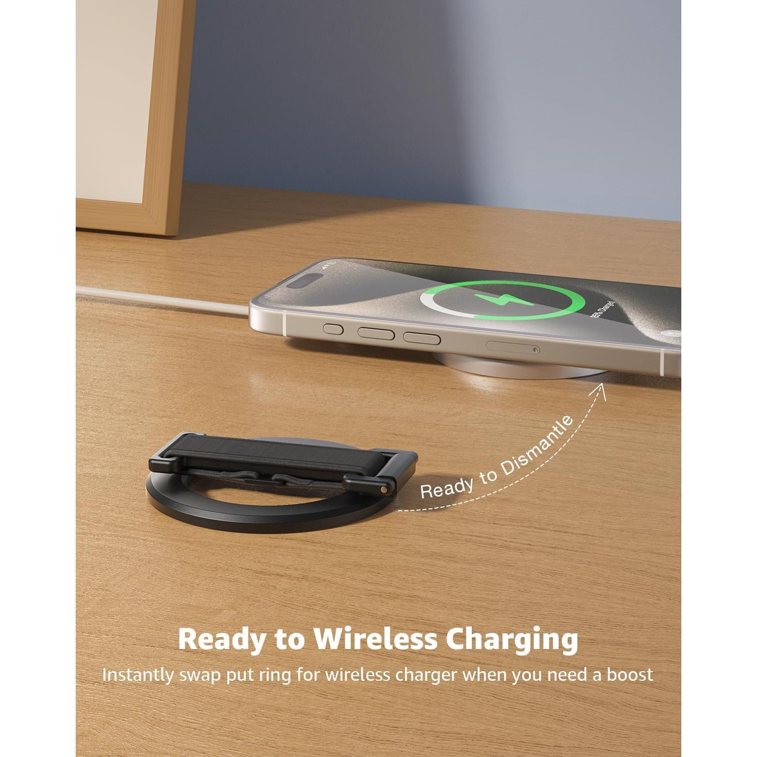 Soporte MagSafe SUPERONE con Correa para Dedo Negro