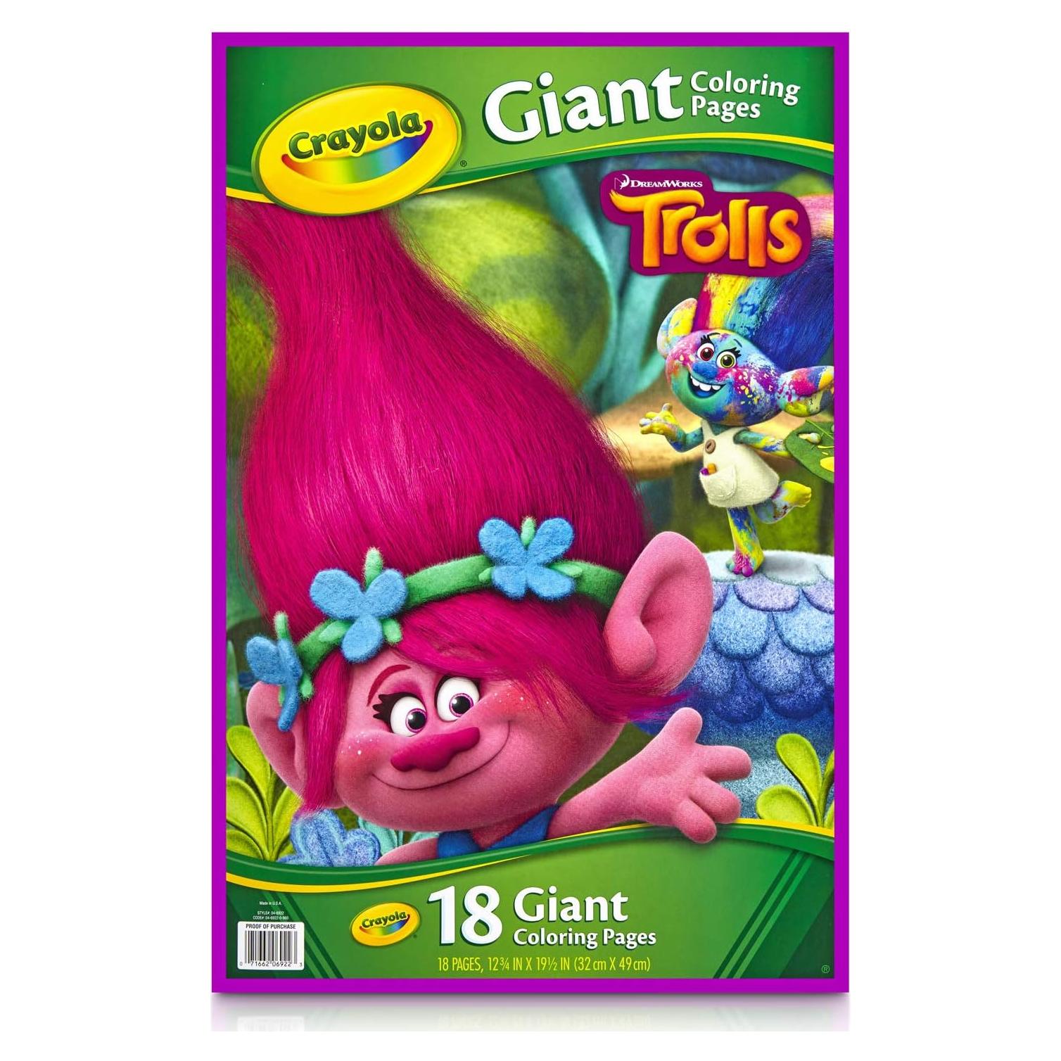 Páginas para Colorear Gigantes Crayola Trolls - 18 Páginas