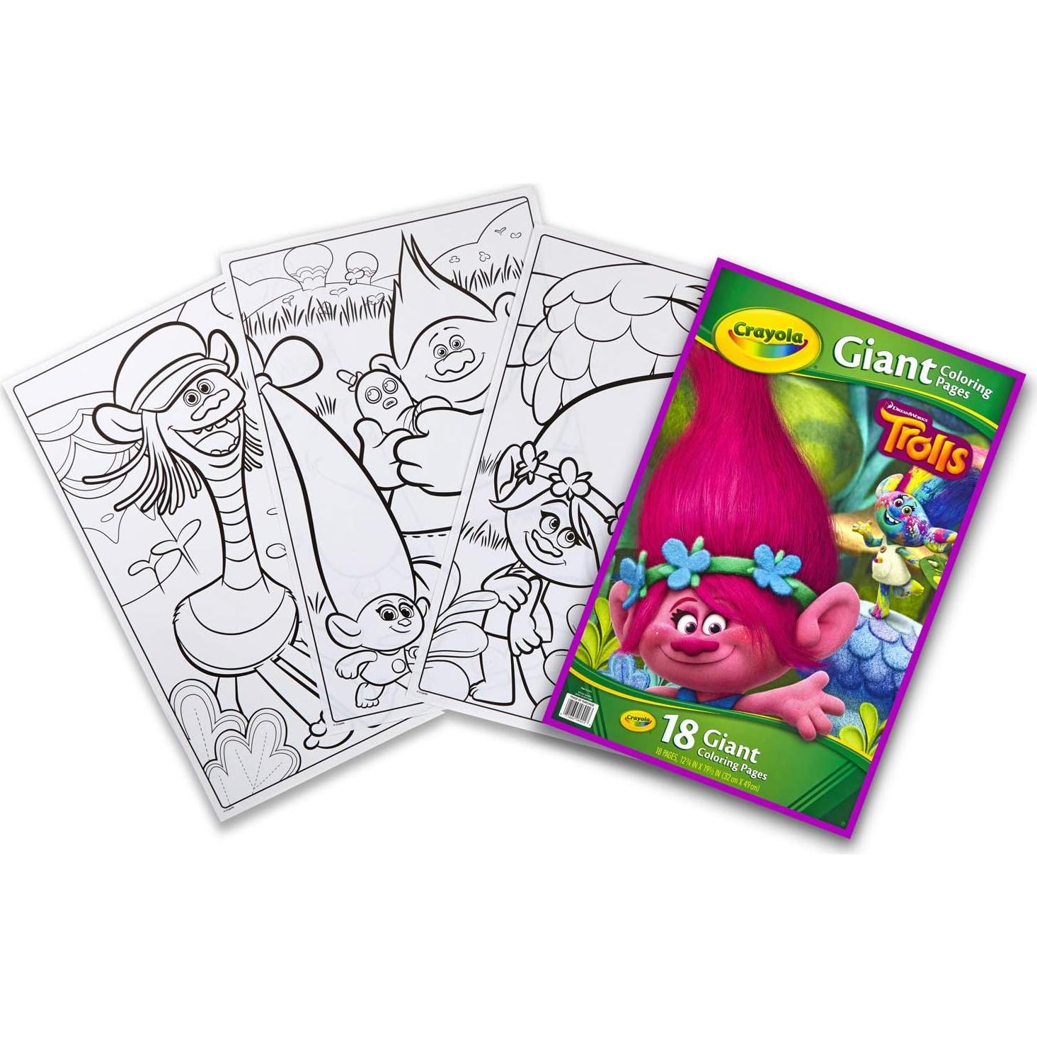 Páginas para Colorear Gigantes Crayola Trolls - 18 Páginas