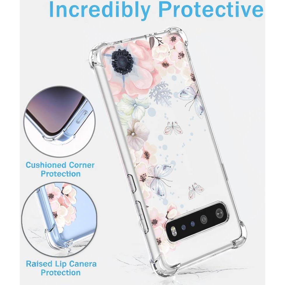 Funda Protectora LG V60 ThinQ / G9 Floral Rosa Antigolpes